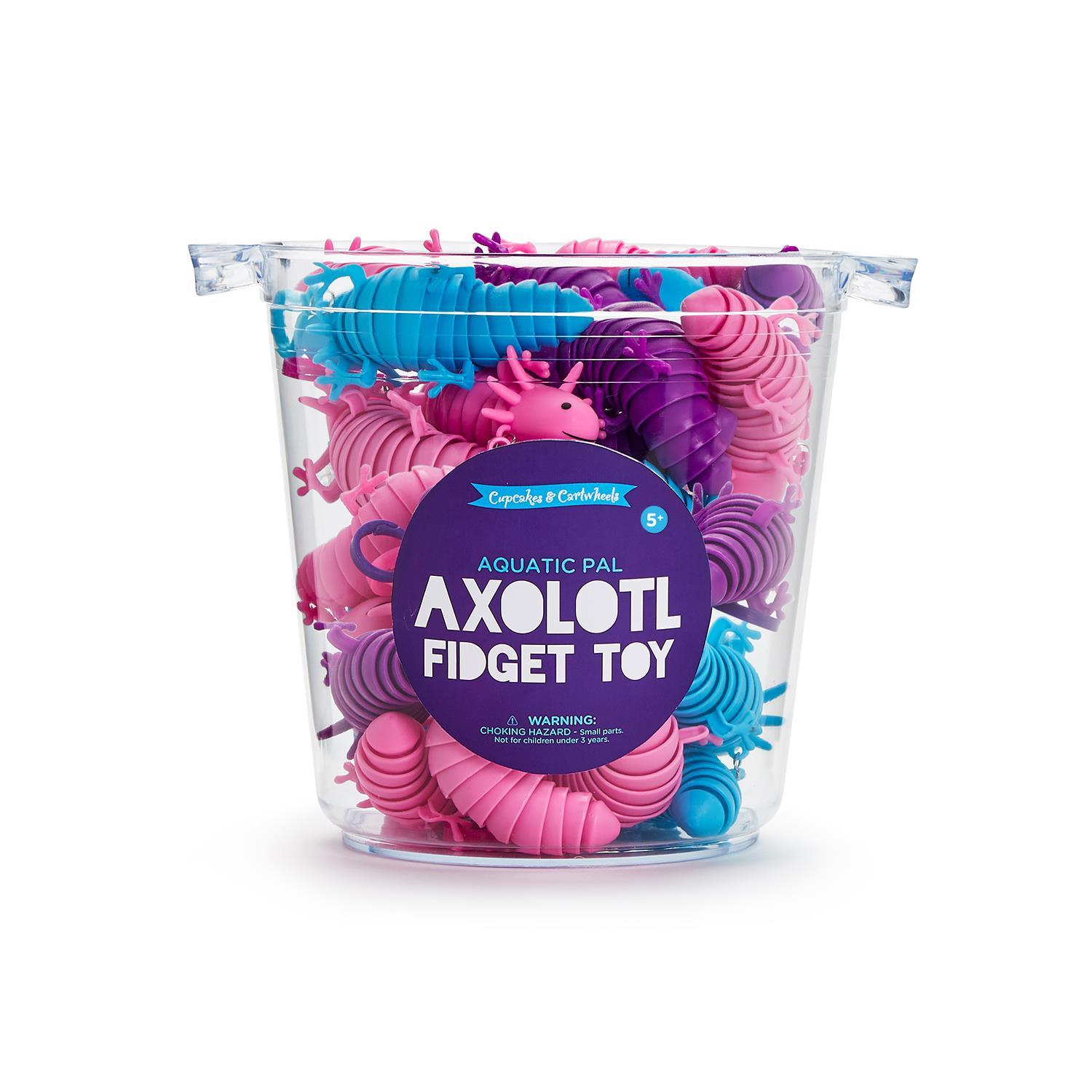 24 Pc Axolotl Clip-on Fidget Toy Unit with Display Bucket Includes