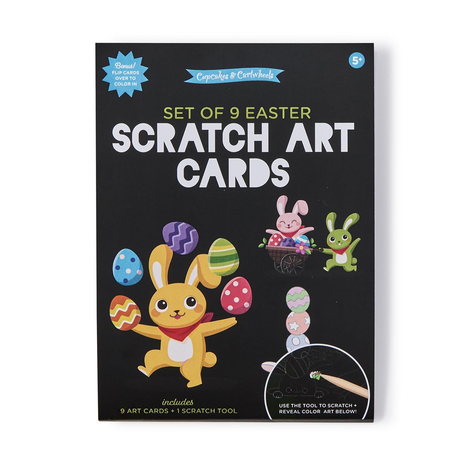 24 Pc Easter Design Scratch and Coloring Cards Kit Unit