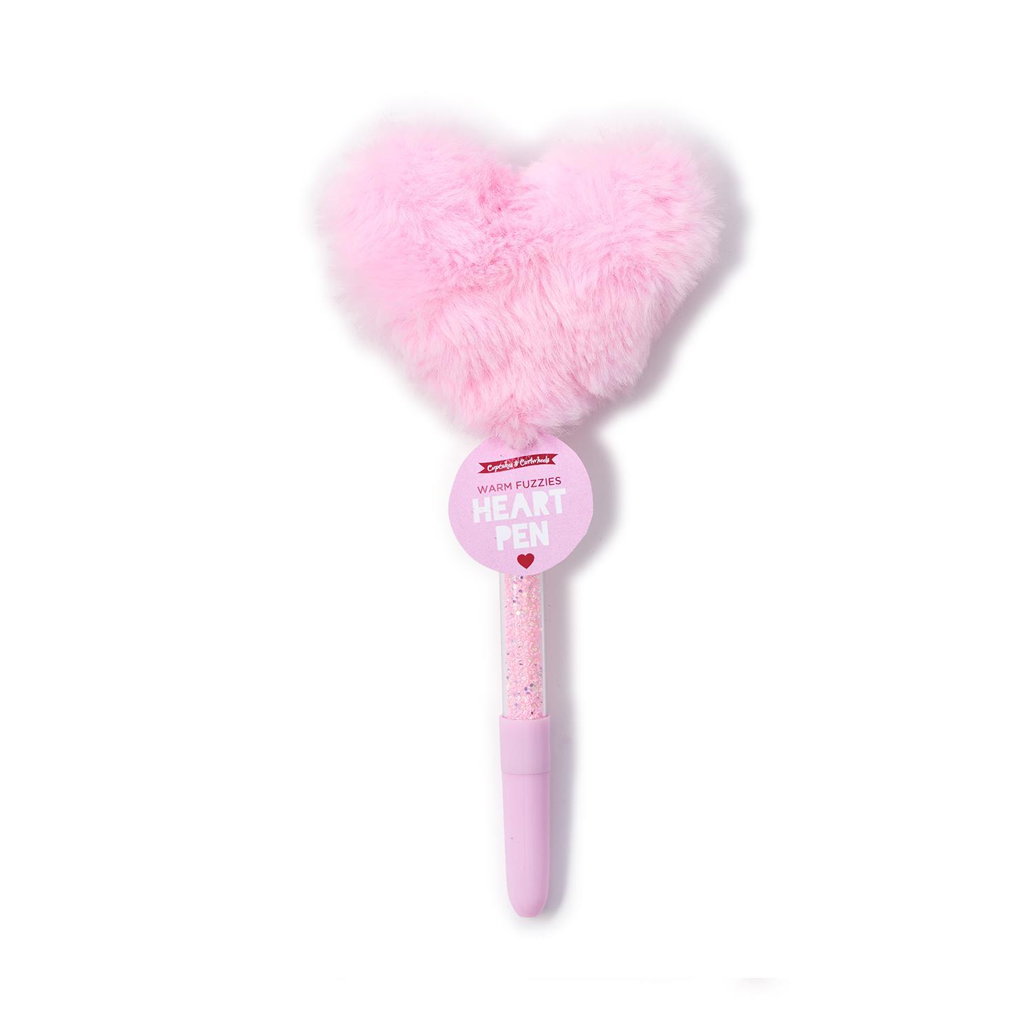 Warm Fuzzies 24 Pc Plush Faux Fur Heart Pen Unit with Countertop