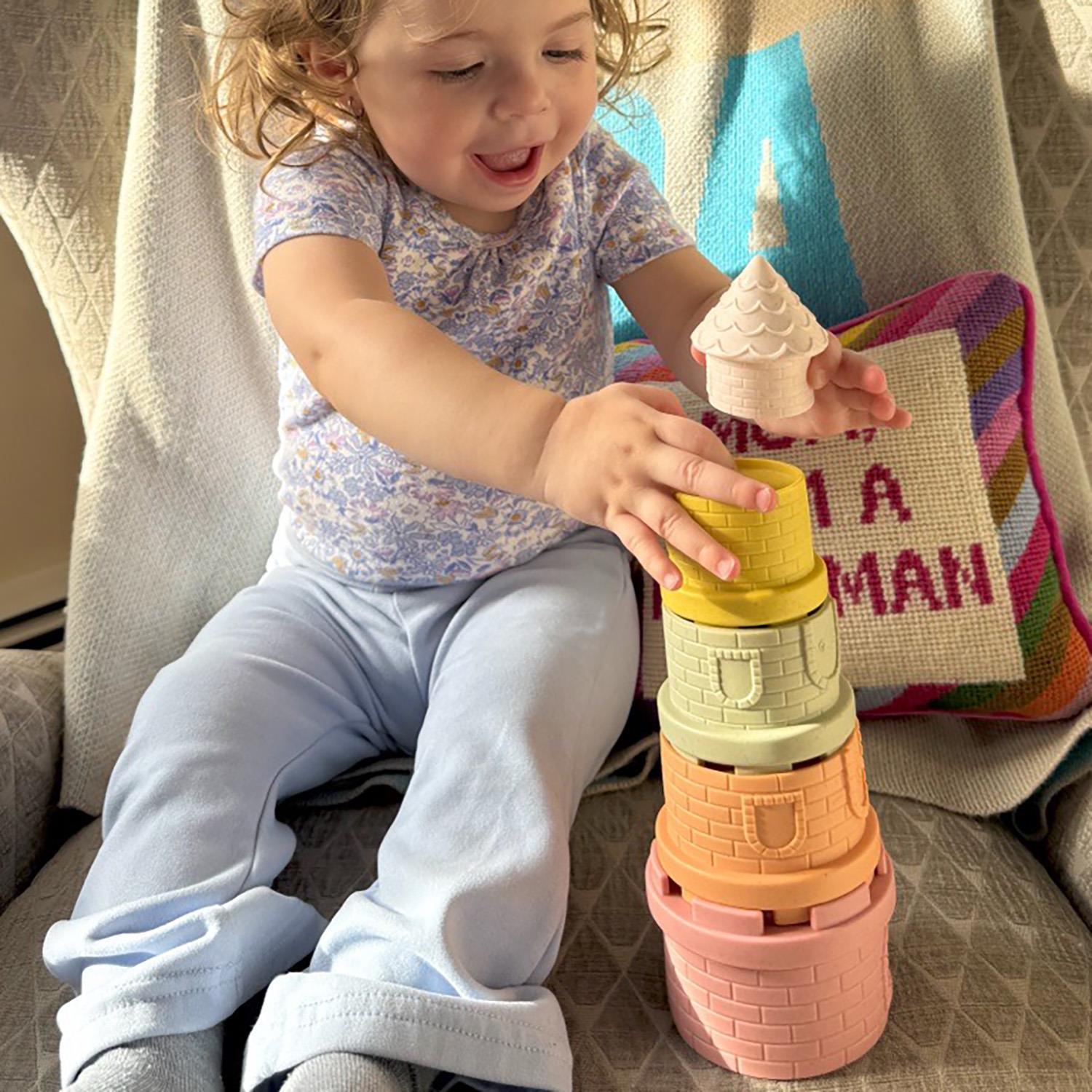 Castle 5 Pc Textured Stacker Toy in Gift Box