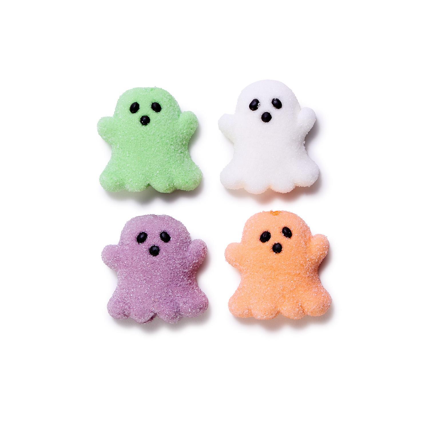 Hey Boo 12 Pc Colorful Ghost Vanilla Flavor Marshmallow Candy in Gift Bag