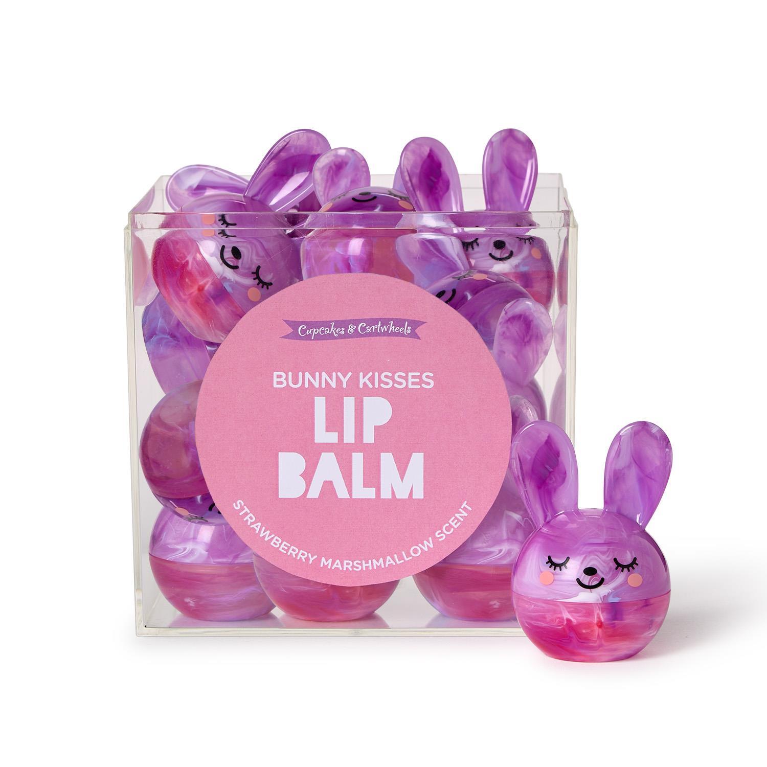 Bunny Kisses 24 Pc Strawberry Marshmallow Scented Pink Lip Balm