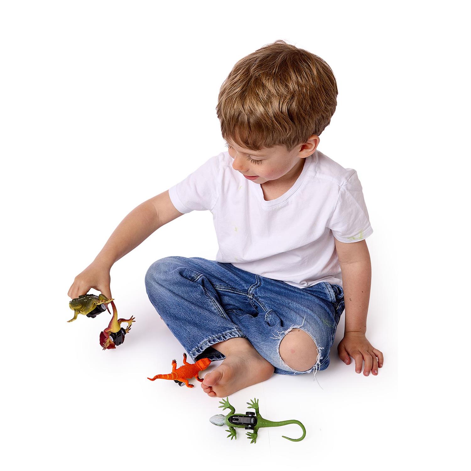 Zippy 30 Pc Pull Back Lizard Toy Unit with Countertop Display