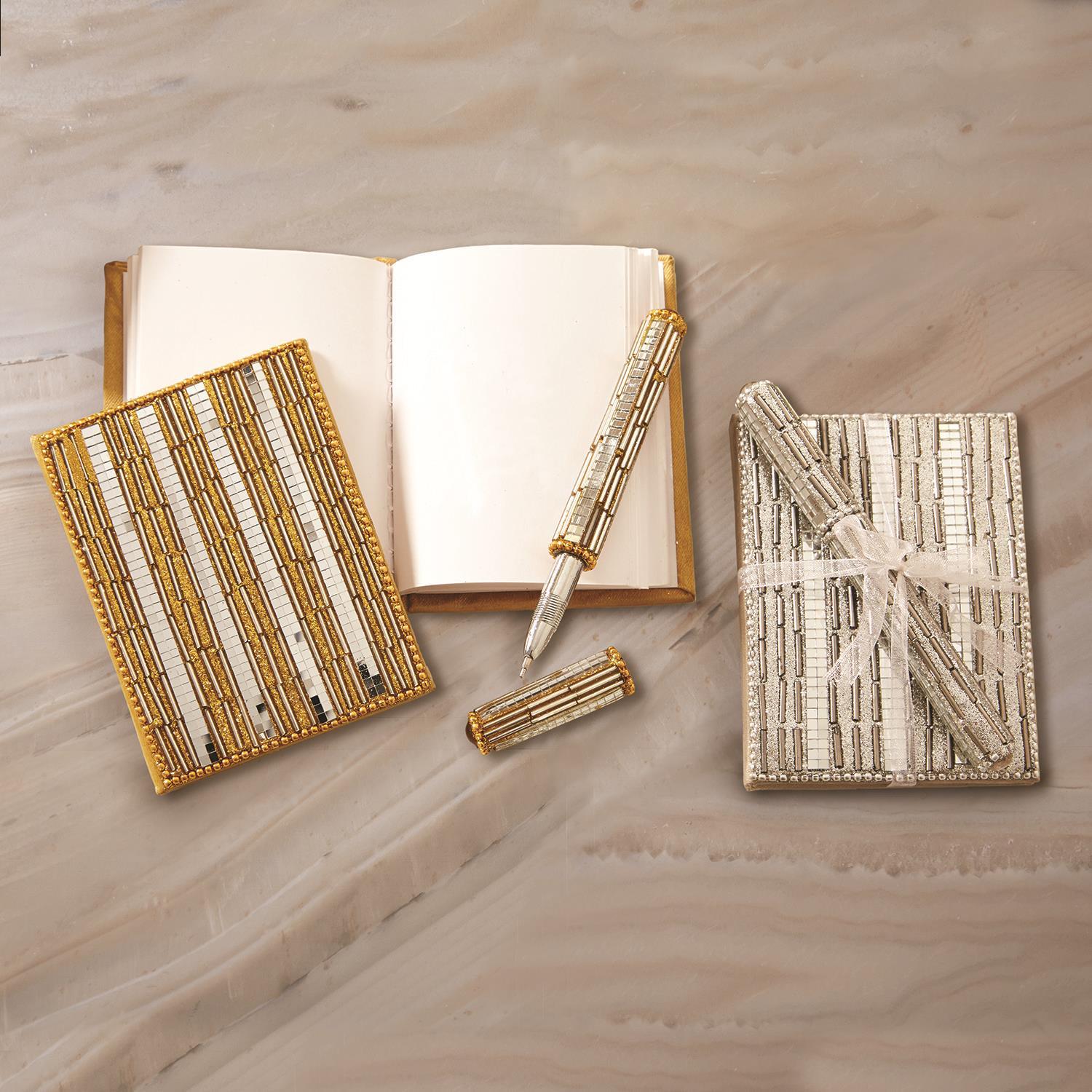 Golden Mini Notebook Metallic Mini Notebook w/ Pen Asst 2 Colorways