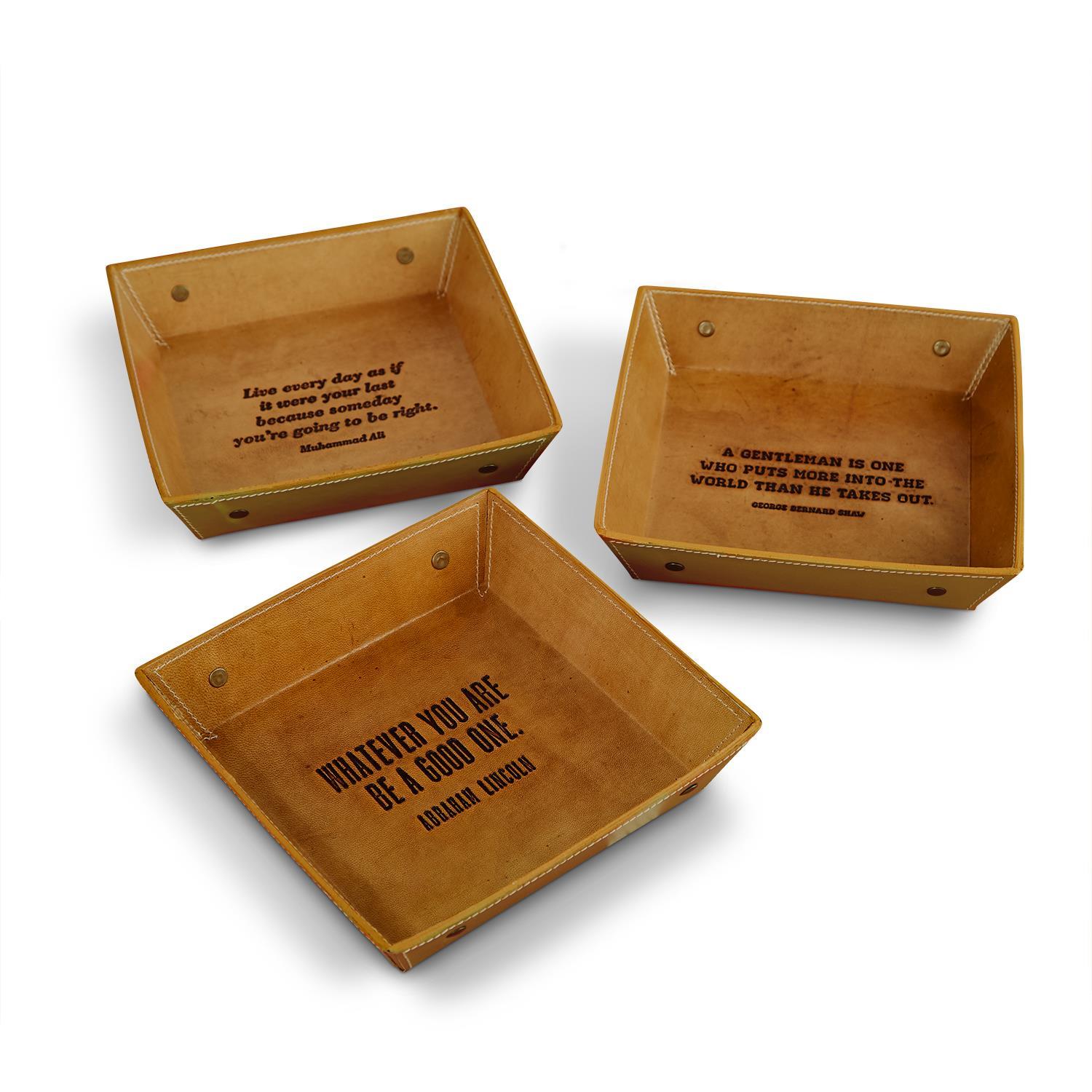 Genuine Leather Desk Tray Asst 3 Quotes