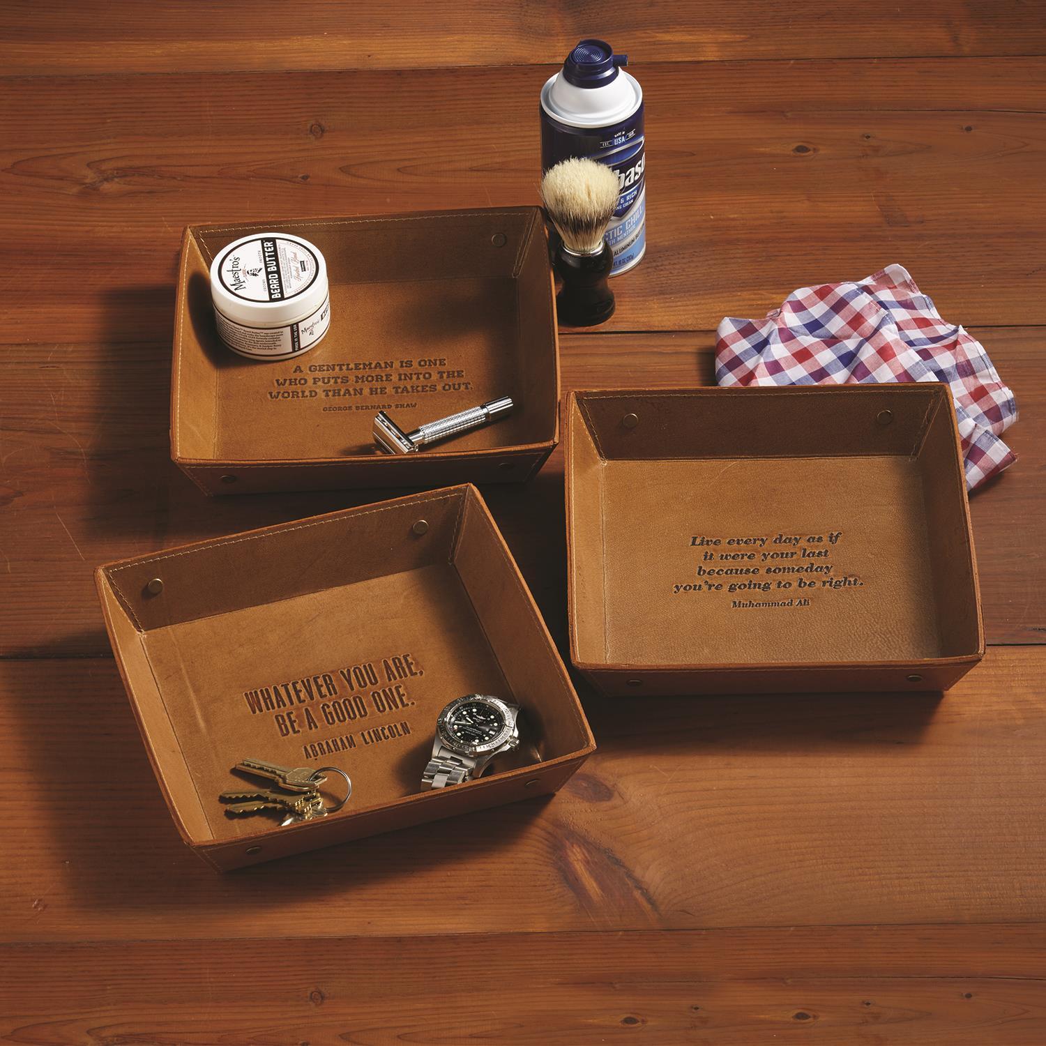 Genuine Leather Desk Tray Asst 3 Quotes