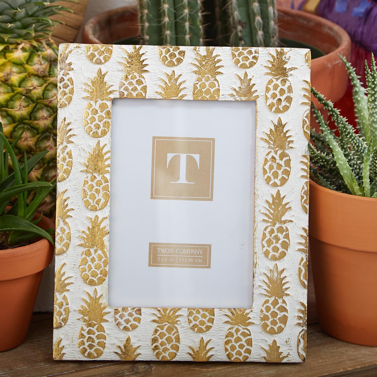 Hand Carved Pineapple Frame