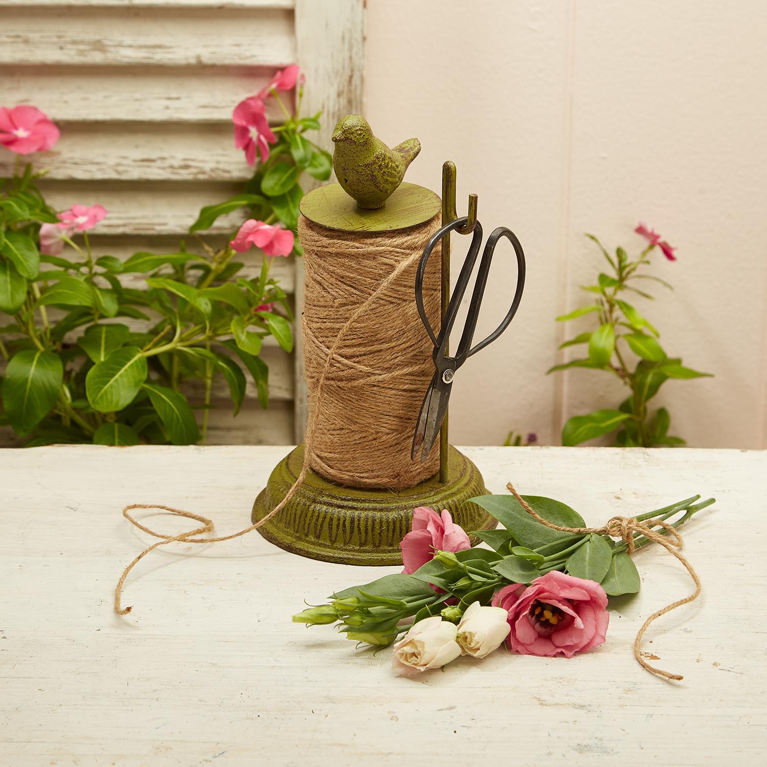 Bird Twine Holder w/Scissors and Spool of Twine