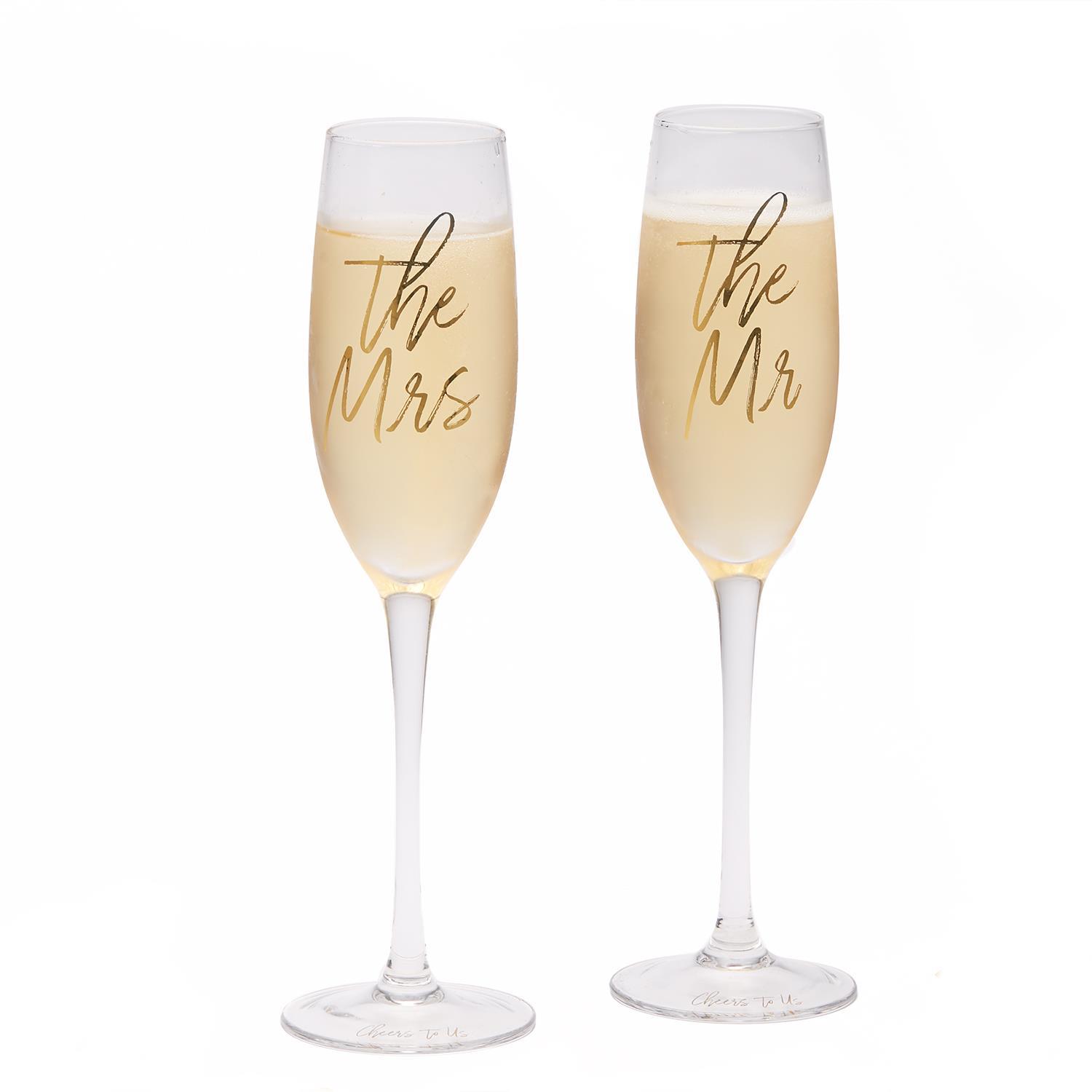 Mr & Mrs Champagne Flute in Gift Box