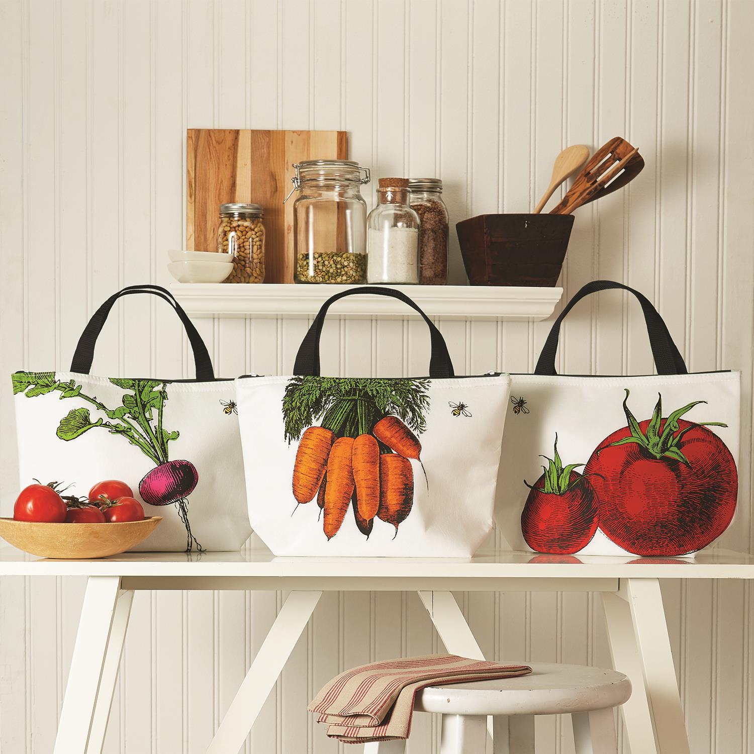 BISERA 2袋 Farm to Table Thermal Lunch Tote Asst 3 Designs