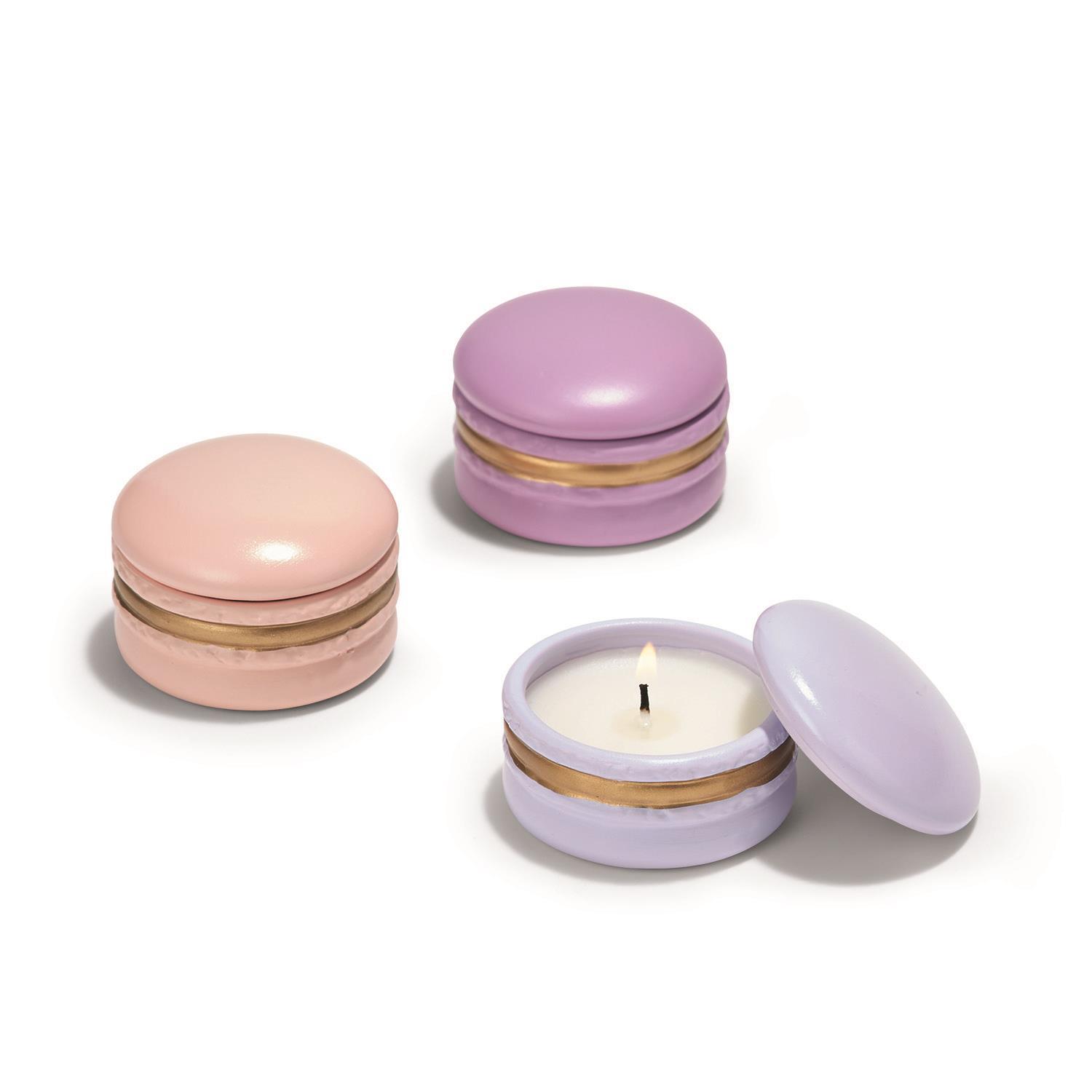 Macaron S/12 Candles w/Display Incl 3 Colors/Scents