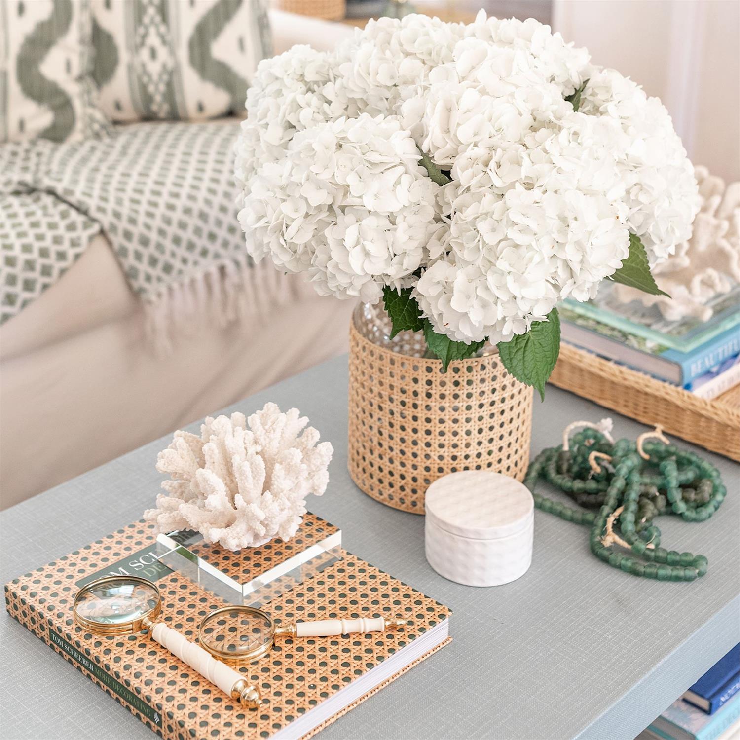 S/2 Cane Webbing Jars