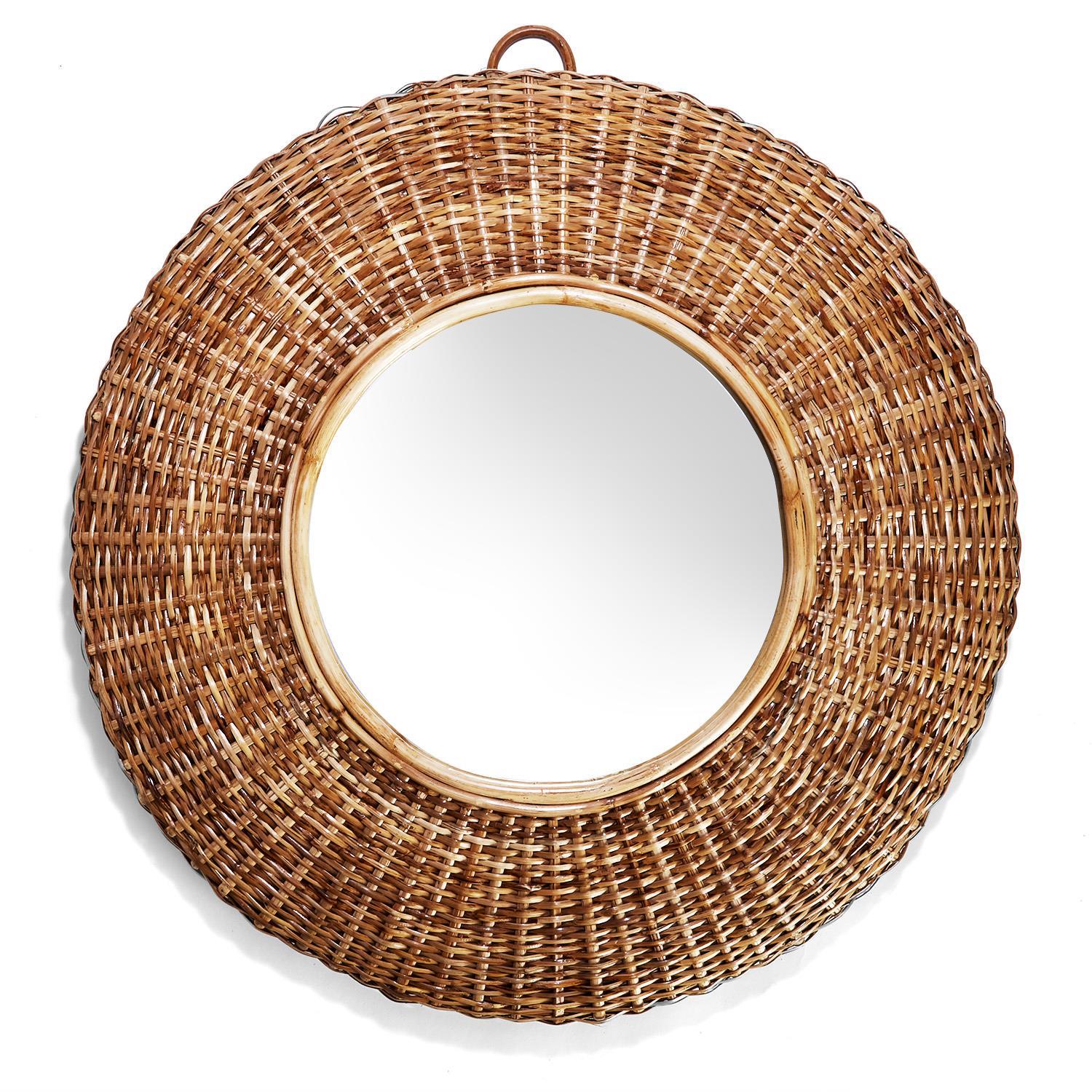 Woven Cane Wall Mirror
