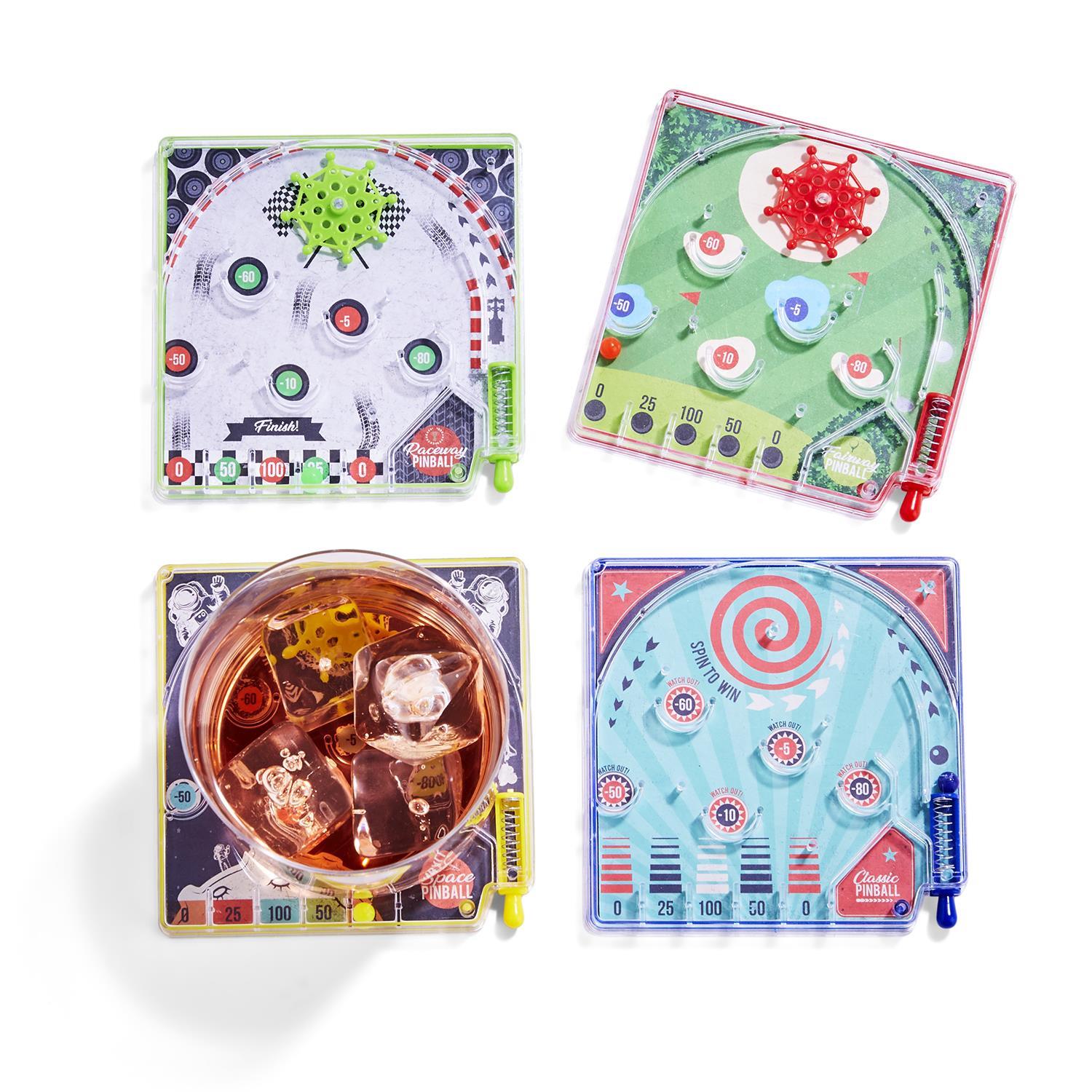 Set of 4 Pinball Coasters in Gift Box Incl 4 Designs