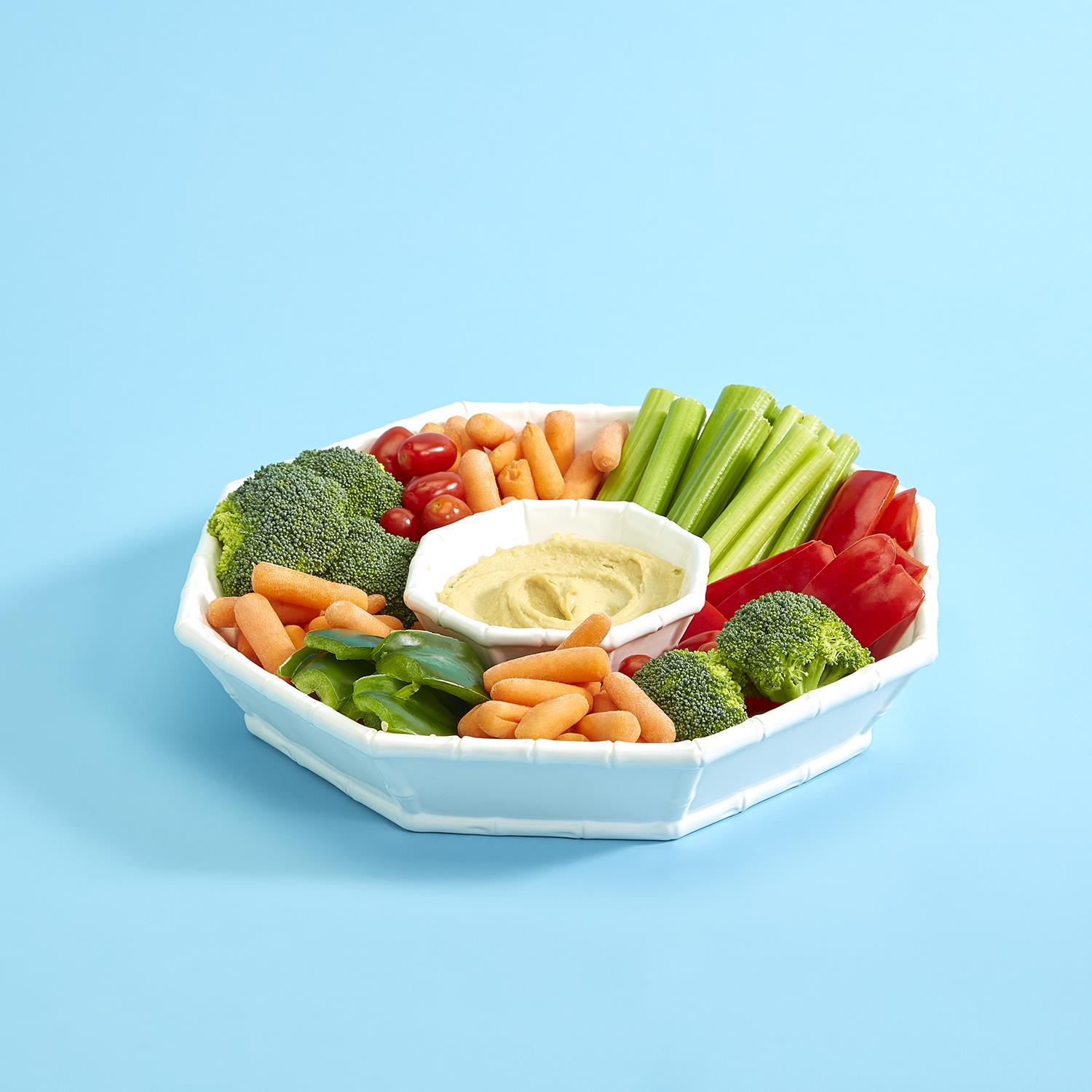 Hampton Faux Bamboo Fretwork Chip Platter and Dip Bowl Set