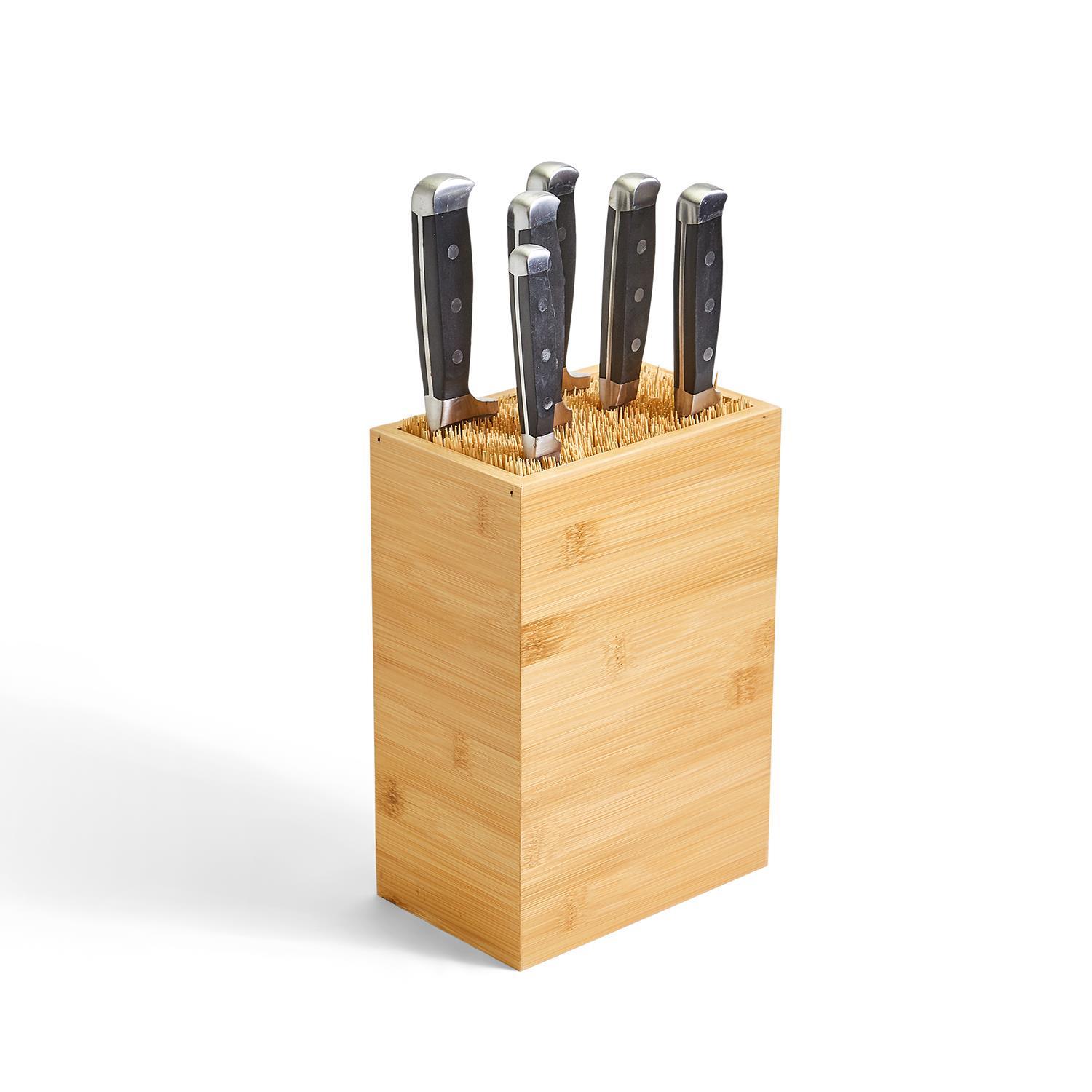 Universal Knife Block / Holder with Bamboo Stick Bristles
