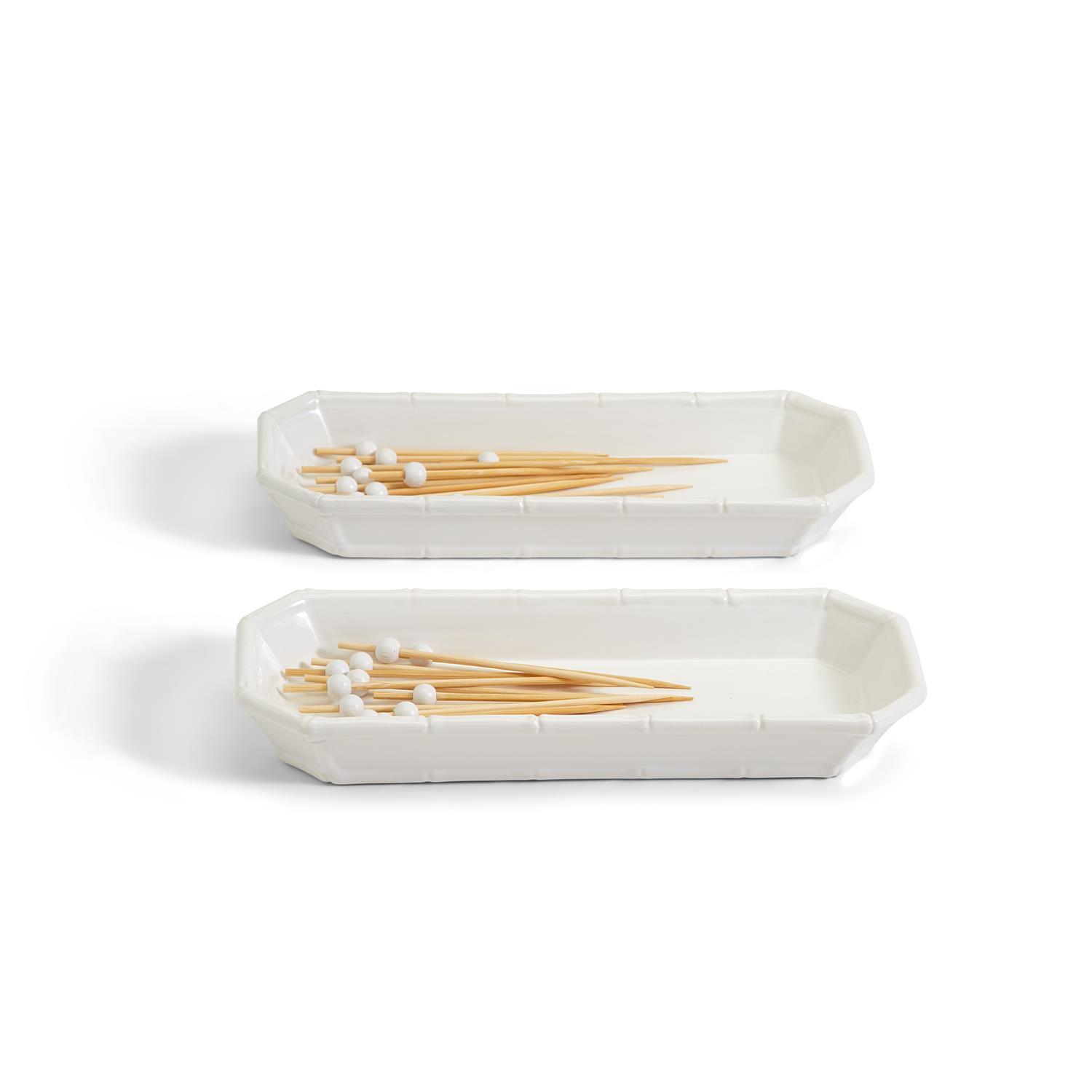 Hampton S/2 Corn Dishes with Bamboo Corn Holders