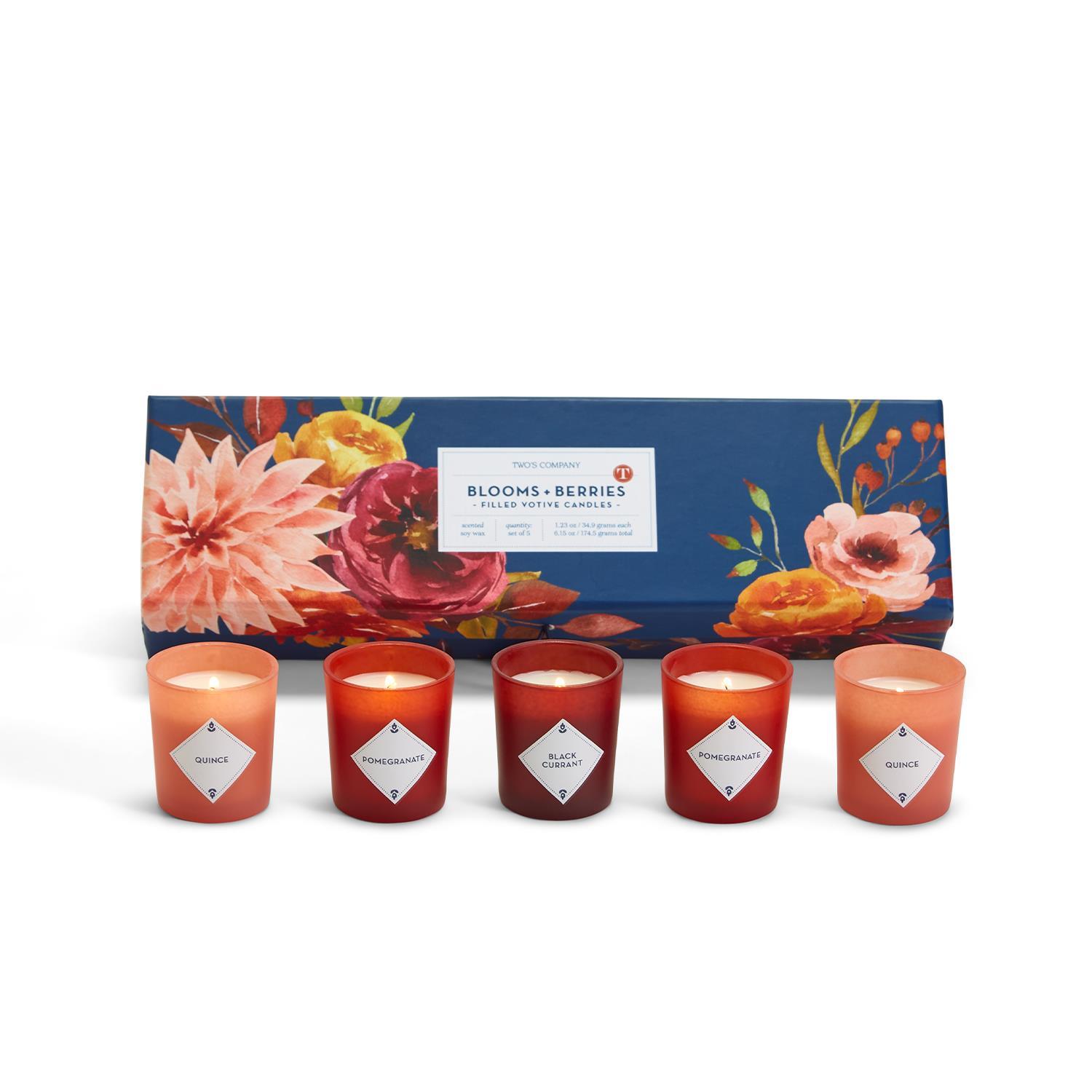 Blooms and Berries S/5 Scented Candles in Gift Box