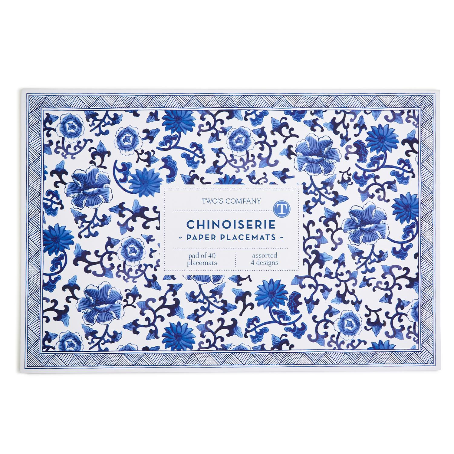 40 Pc Chinoiserie Paper Placemat Book
