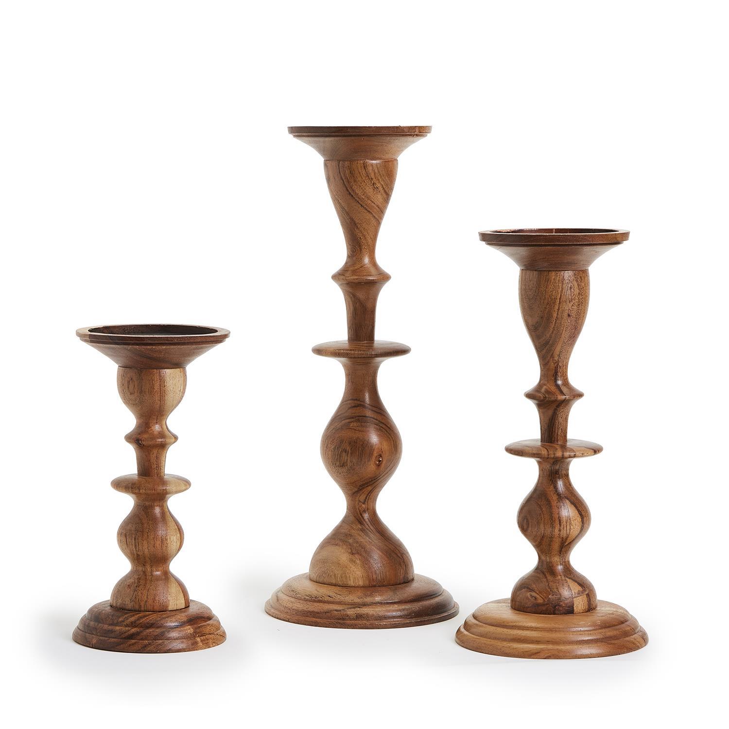 Natural Heights Set of 3 Hand-Crafted Pillar Candleholder Includes