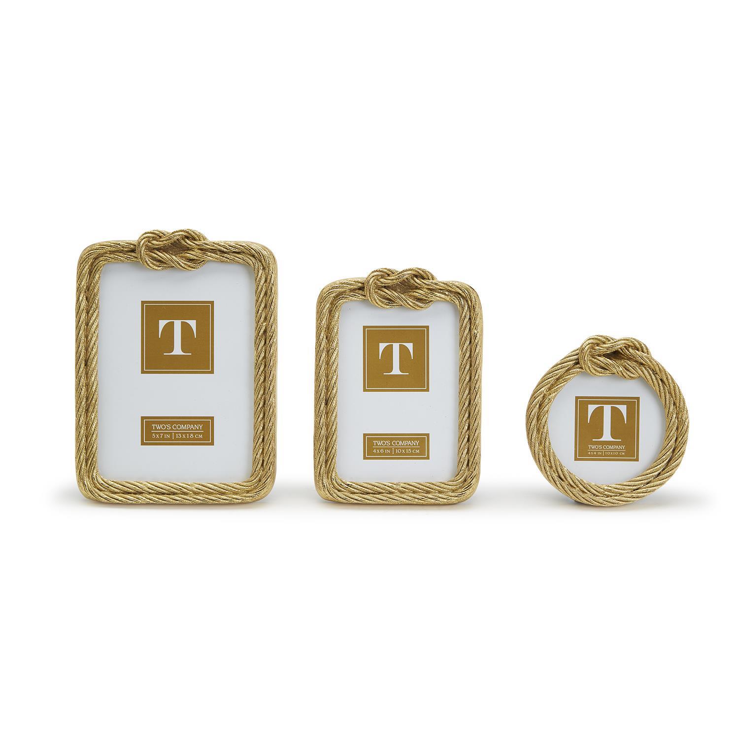 Golden Threads S/3 Top Knot Rope Photo Frame