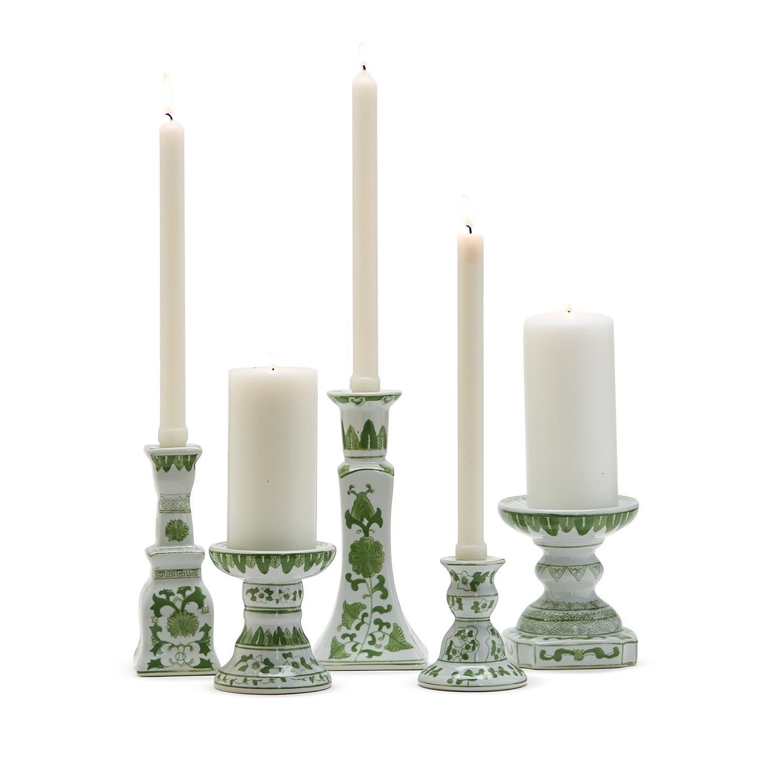Countryside Green S/5 Candleholders