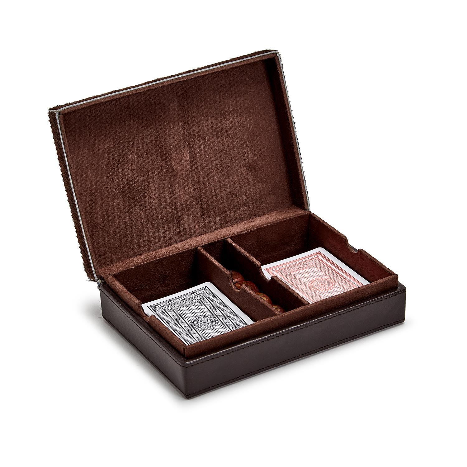 Genuine Cowhide Playing Card Set in Hand-Crafted Box A/2