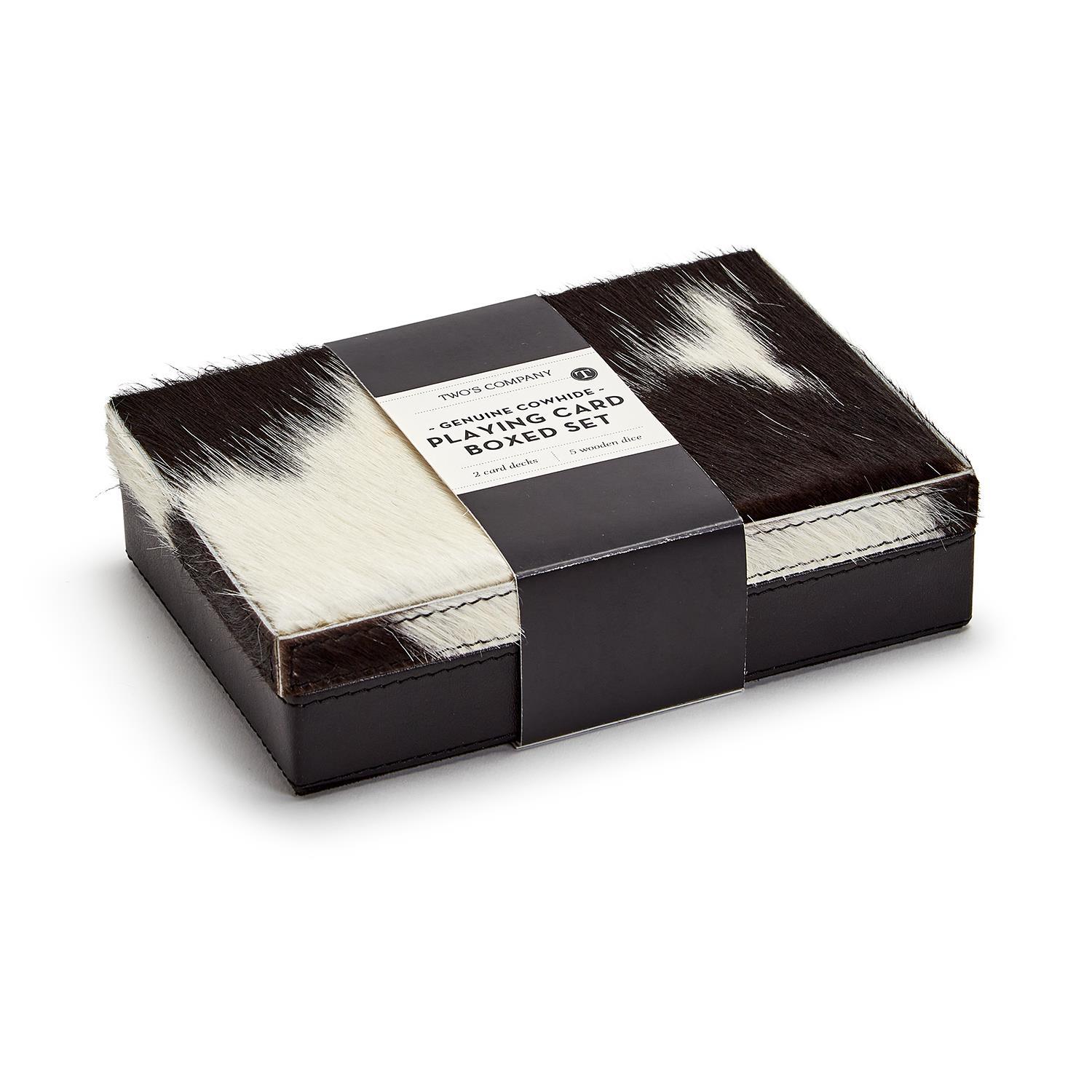 Genuine Cowhide Playing Card Set in Hand-Crafted Box A/2