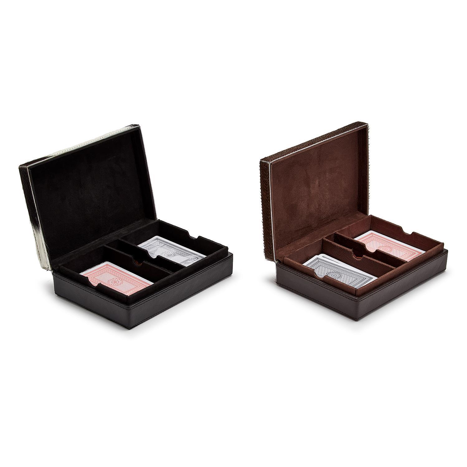 Genuine Cowhide Playing Card Set in Hand-Crafted Box A/2