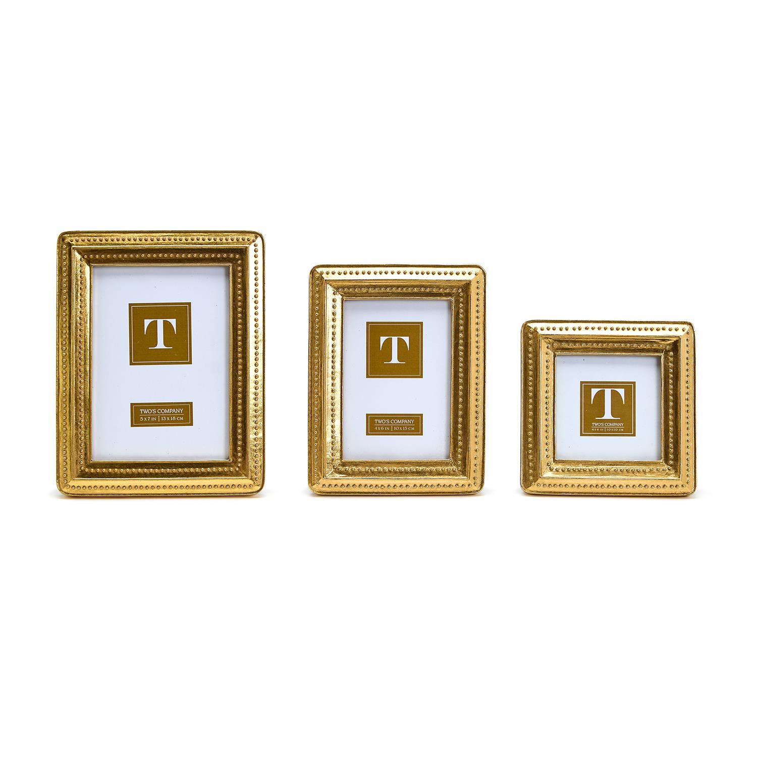 S/3 Gold Beaded Edge Photo Frame Incl 3 Sizes