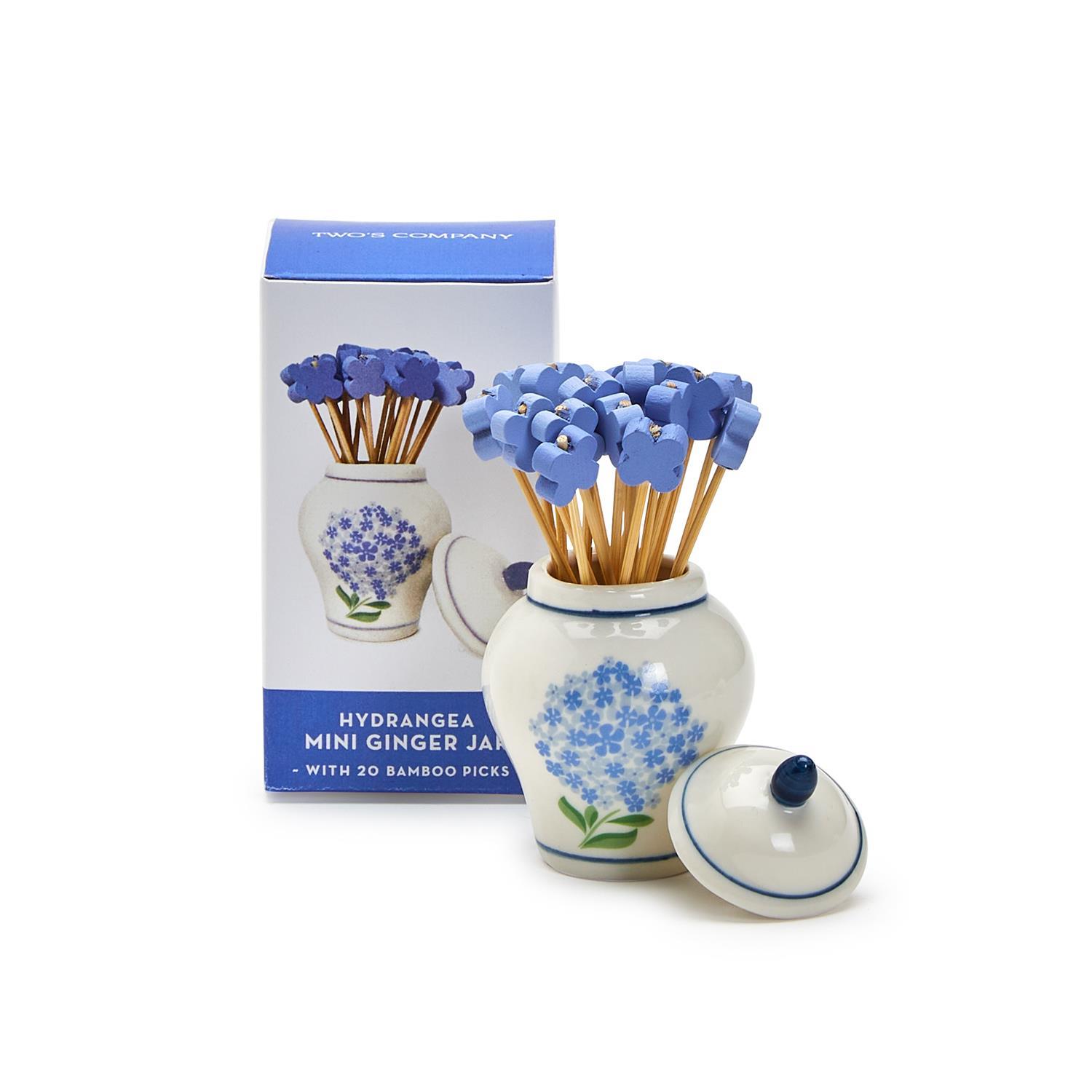 Hydrangea4936　準備中★ Hydrangea Ginger Jar w/20 Picks in Gift Box