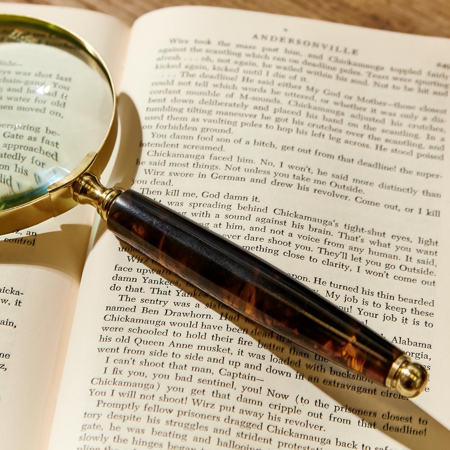 Tortoise Swirl Magnifier and Letter Opener Set in GB