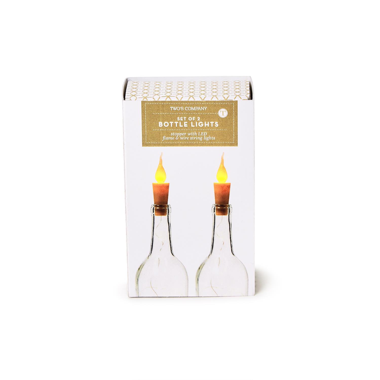 Set of 2 LED Bottle Stopper Lights in Gift Box Includes 10 Lights