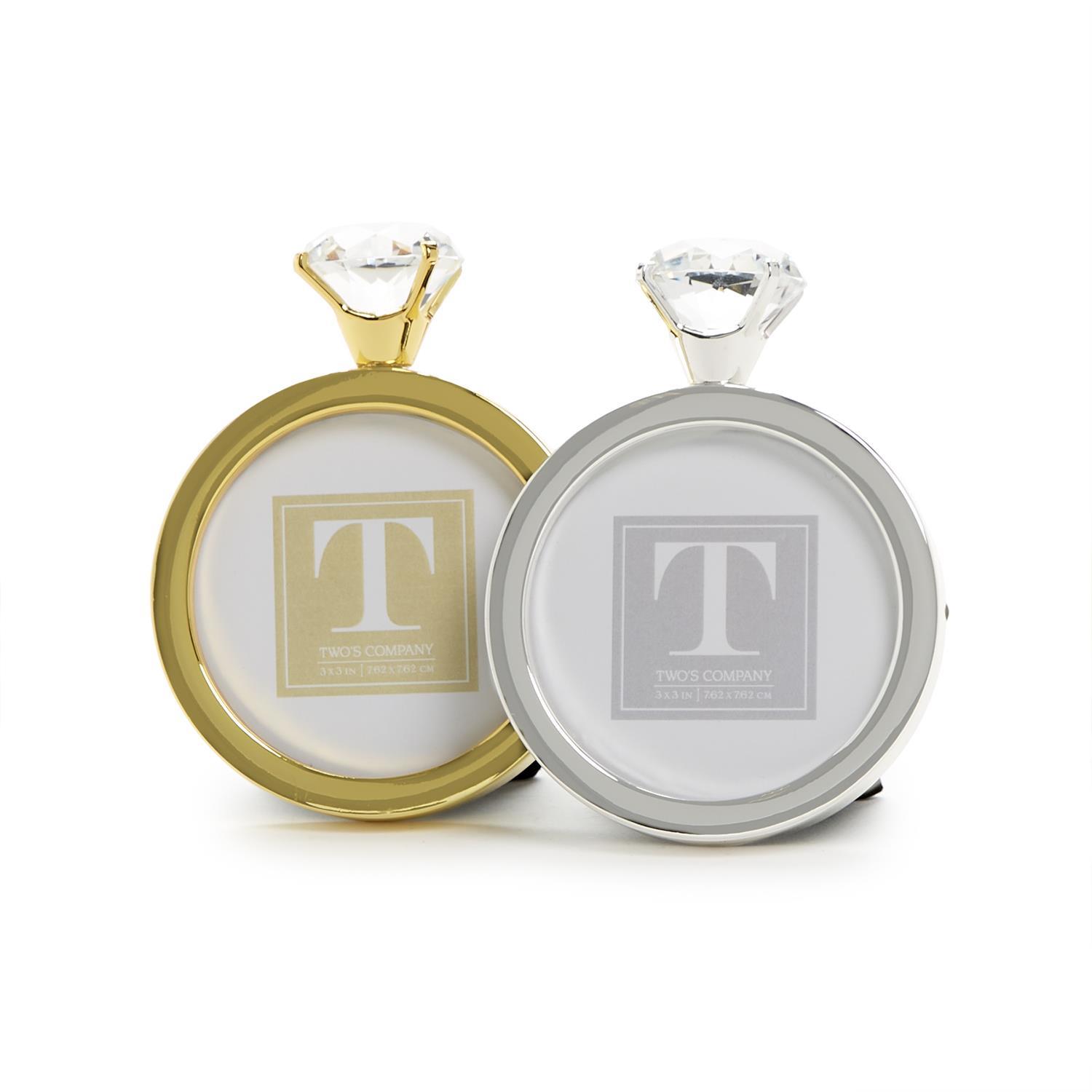 Round Diamond Ring Photo Frame Asst 2 Colors