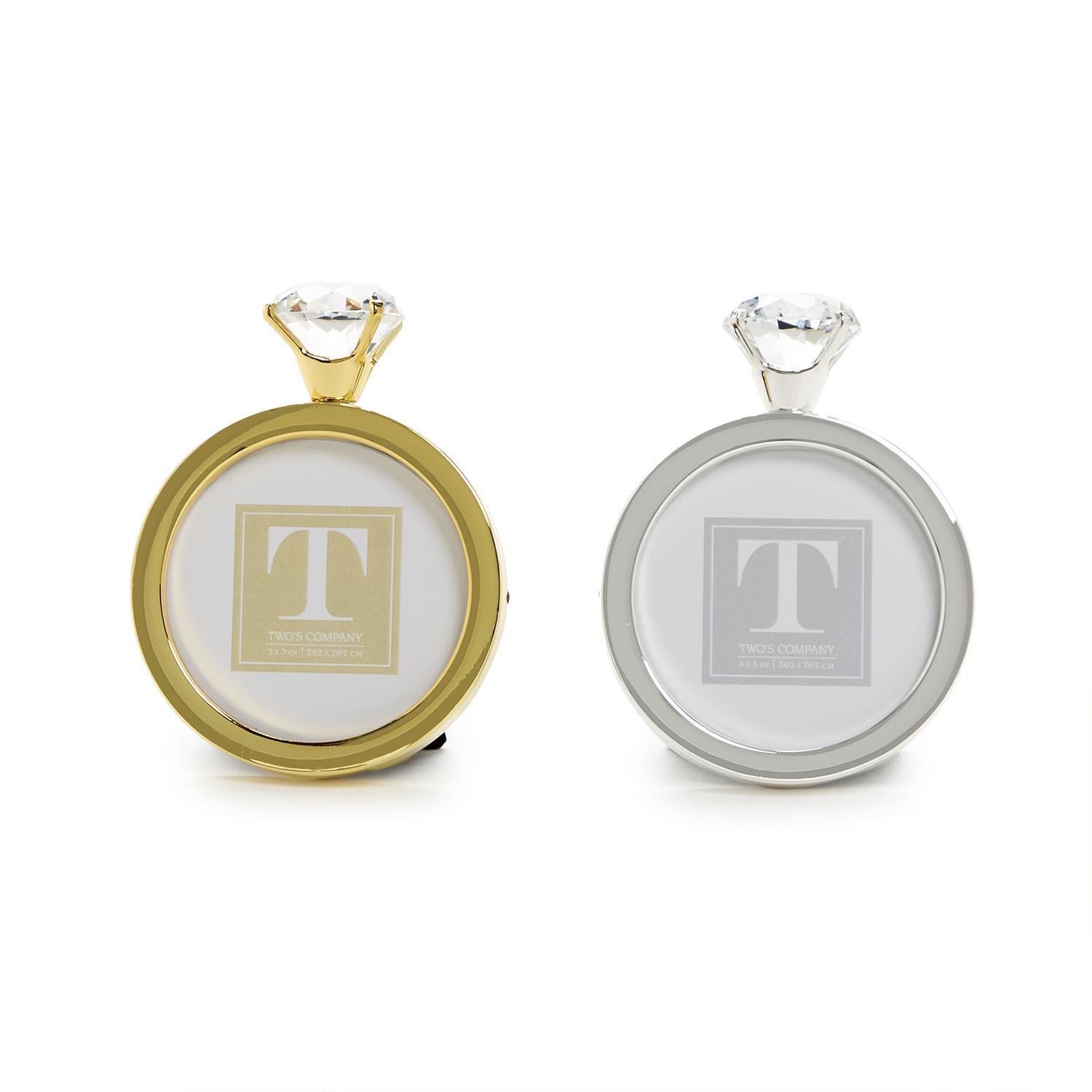 Round Diamond Ring Photo Frame Asst 2 Colors