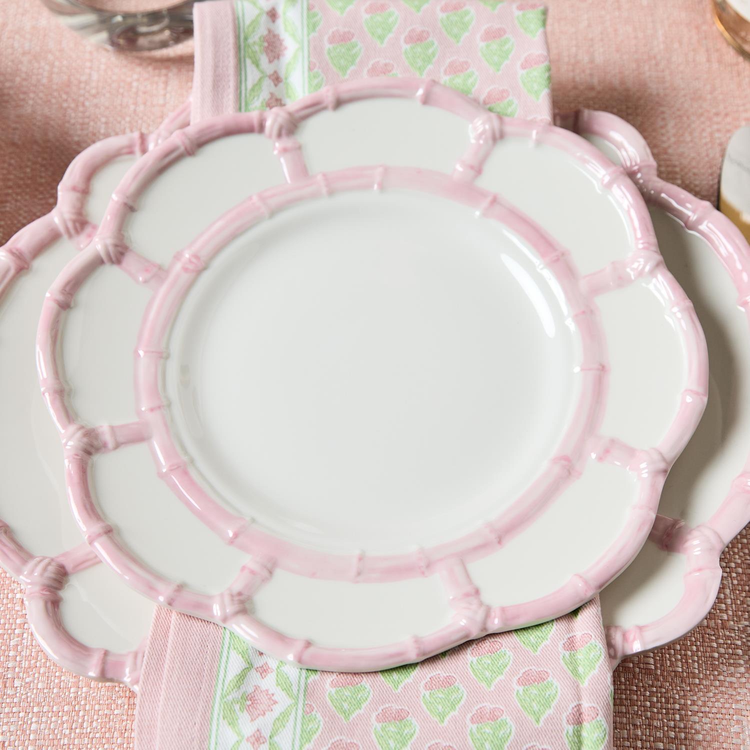 S/4 Pink Bamboo Touch Dinner Plate