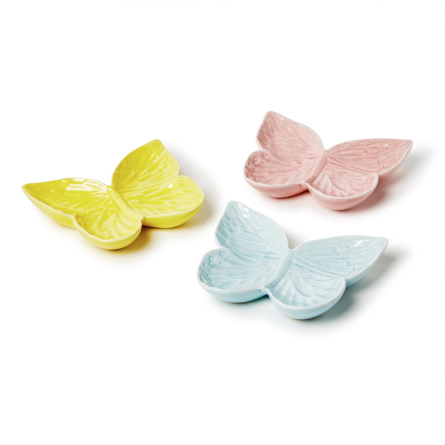 Butterfly Tidbit Dish with Relief Details Assorted 3 Colors