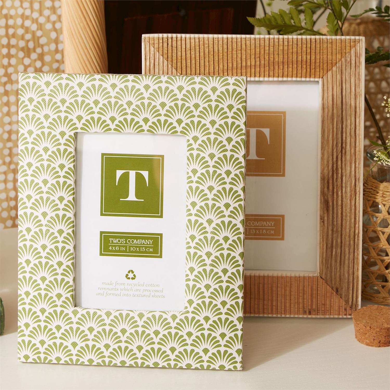 S/2 Striated Textured Frames