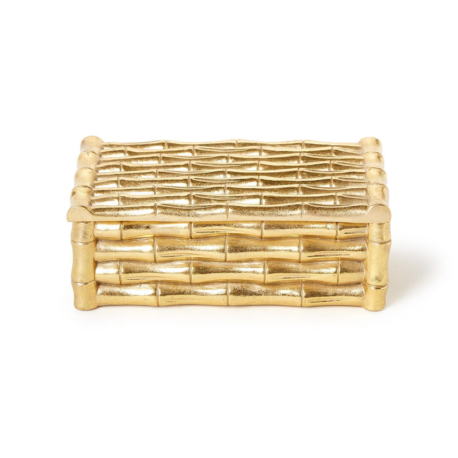 Gold Bamboo Box w/Velvet Lining