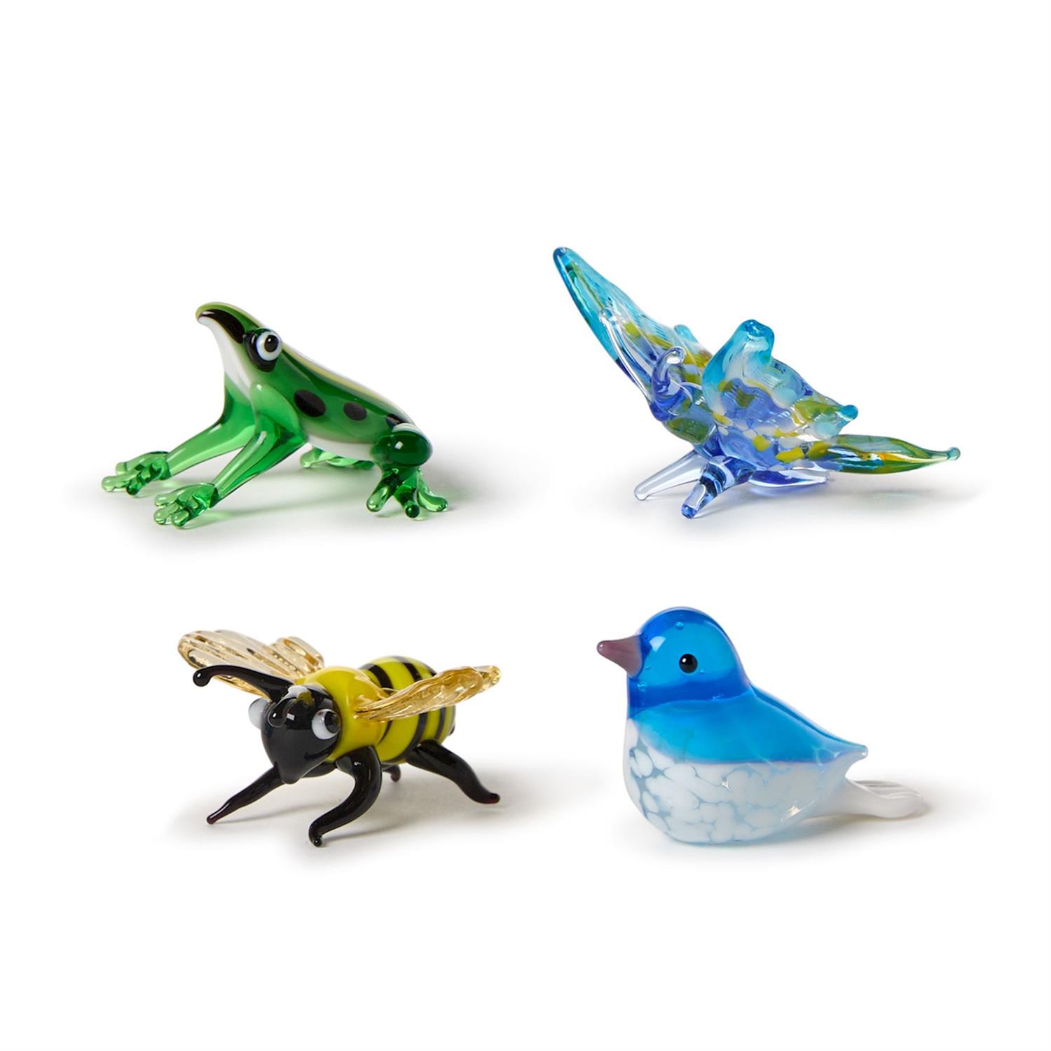 Spring Matchbox 16 Pc Art Glass Garden Critter in Matchbox Gift