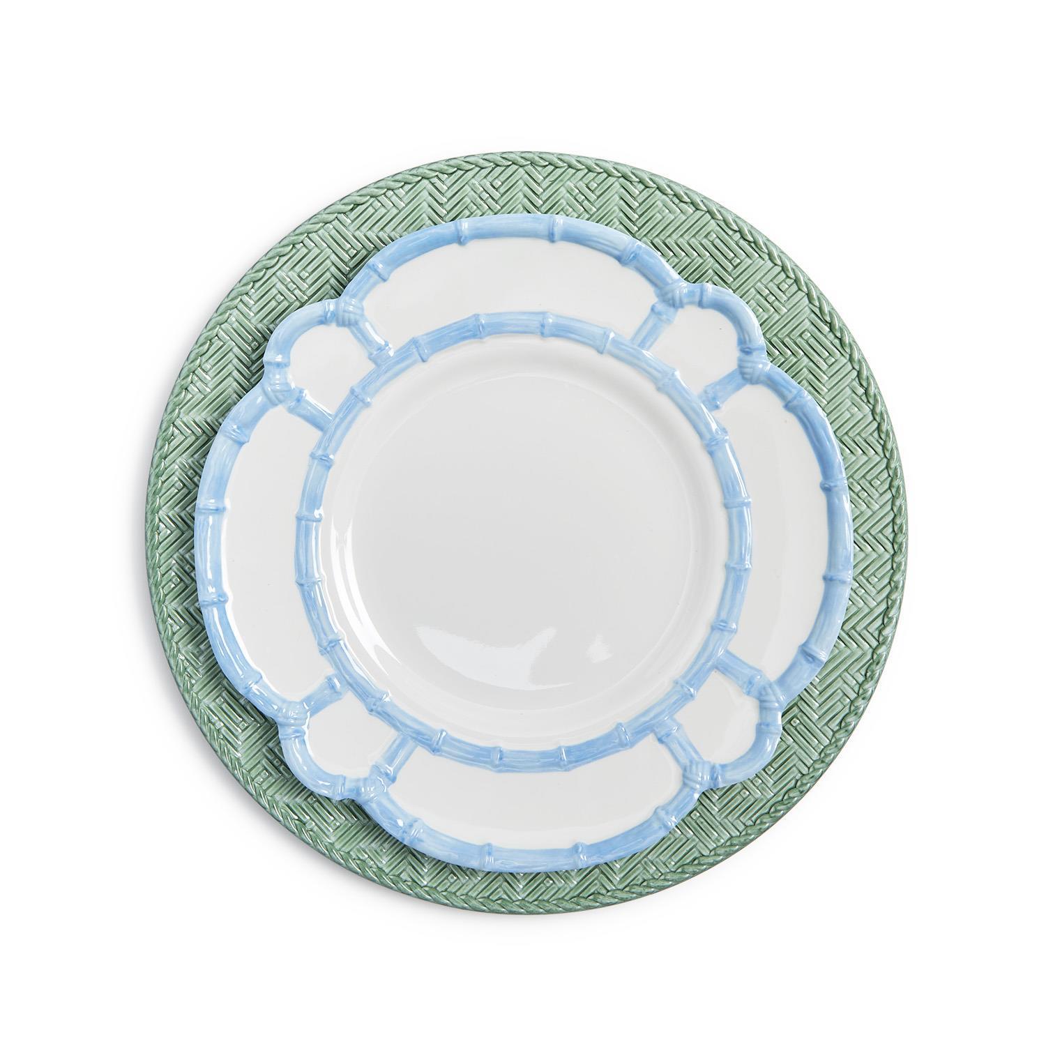 アンマリー・ダヴィッドソン　皿 Verdigris Set of 4 Faux Rattan Pattern Charger Plates