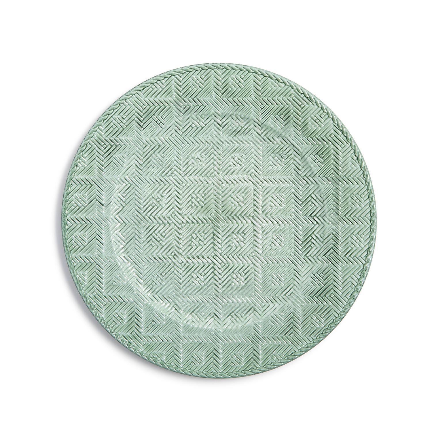 Verdigris Set of 4 Faux Rattan Pattern Charger Plates