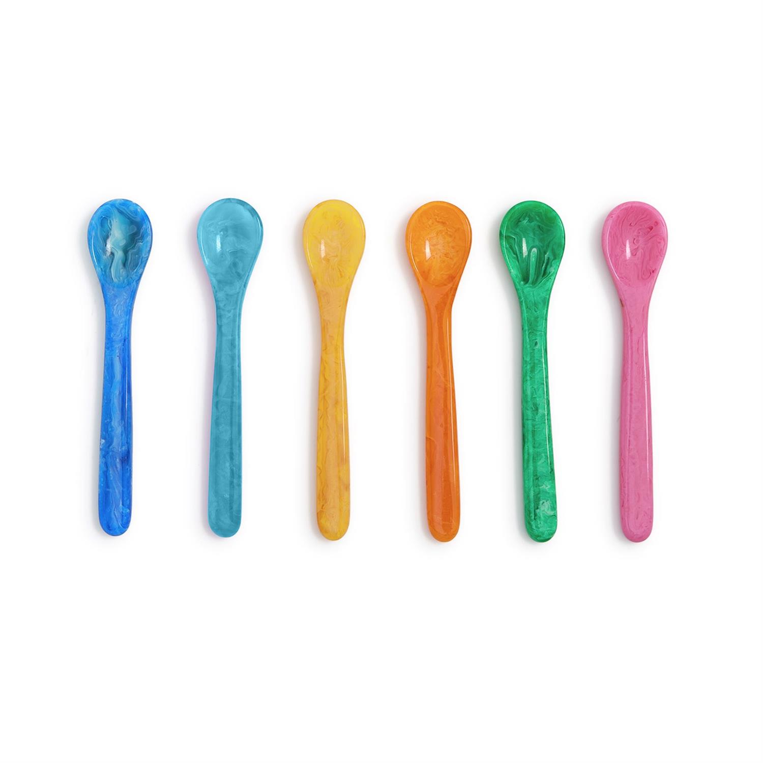 Small Spoons Color Color Pop 36 Pc Spoon Unit Assorted 6 Colors: Yellow, Pink, Orange ...