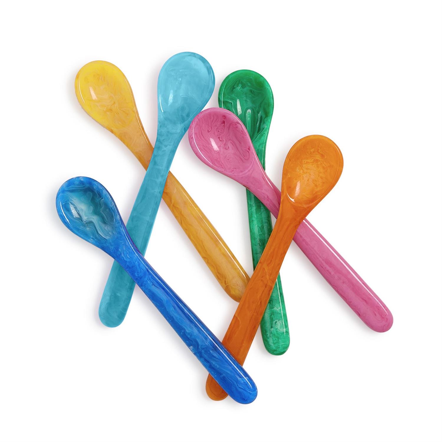 Small Spoons Color Color Pop 36 Pc Spoon Unit Assorted 6 Colors: Yellow, Pink, Orange ...