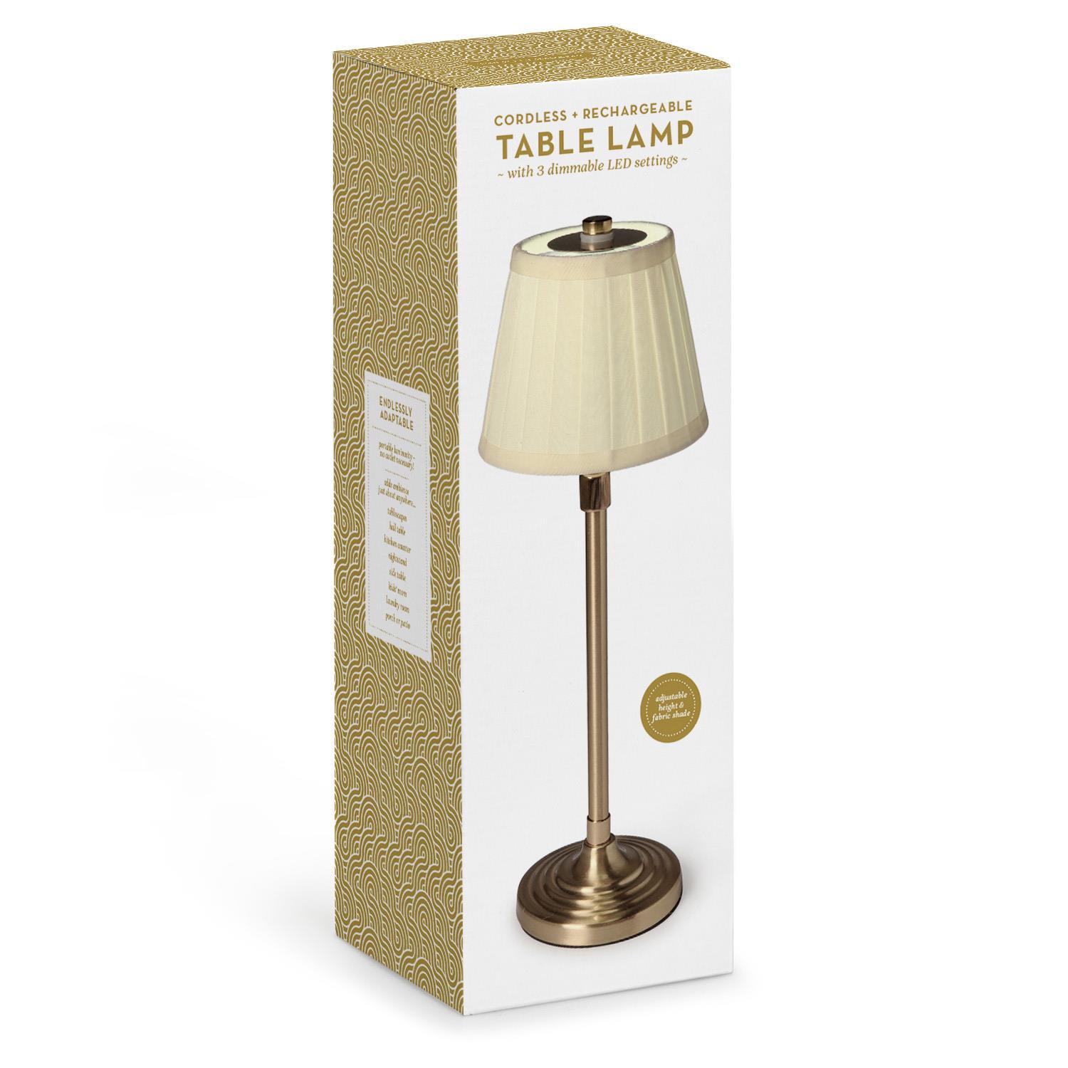 Table Lamp Box LED Portable Cordless Adjustable Table Lamp with Pleated Fabric Lamp ...