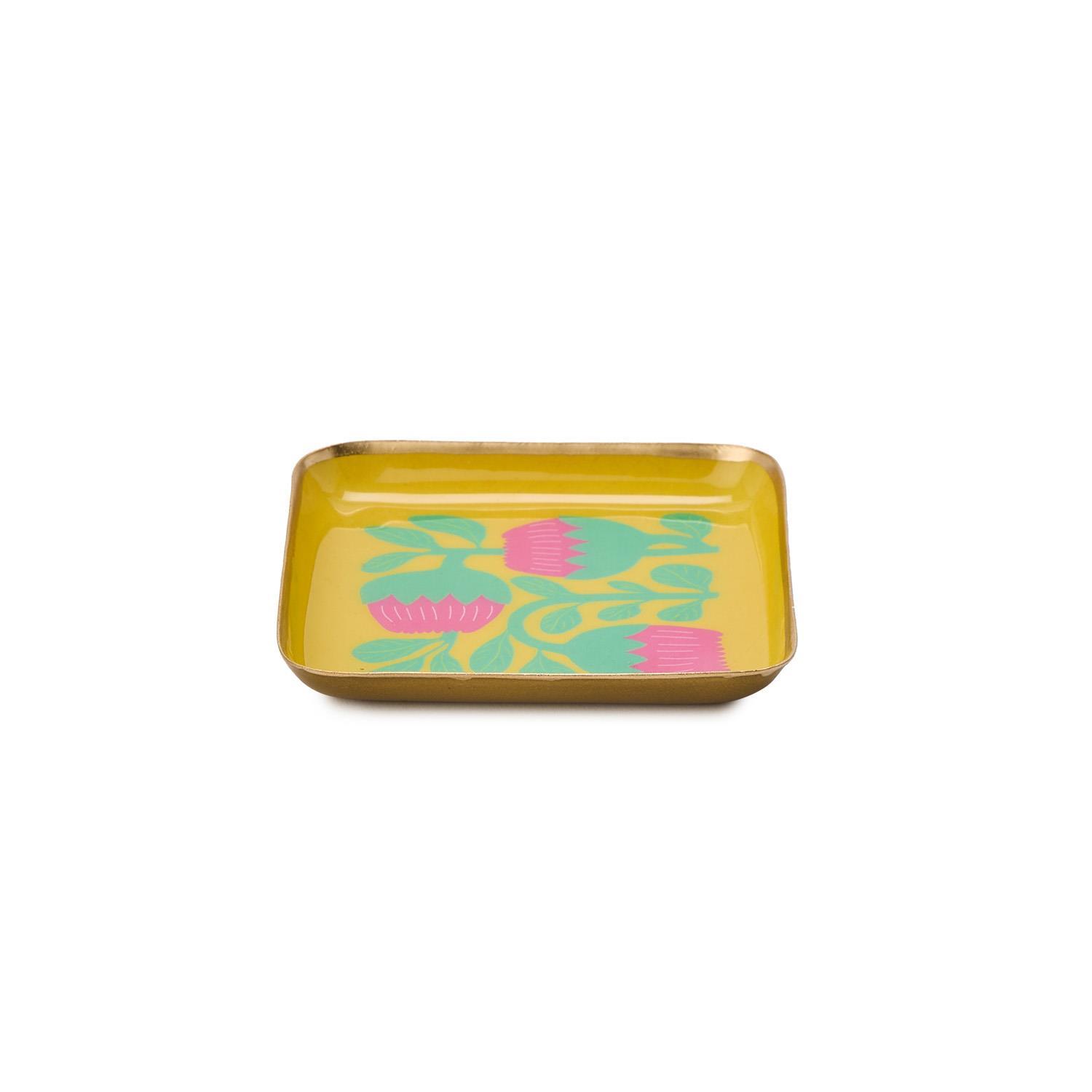 S/4 Petal Pop Metal Trinket / Desk Trays Incl 4 Designs