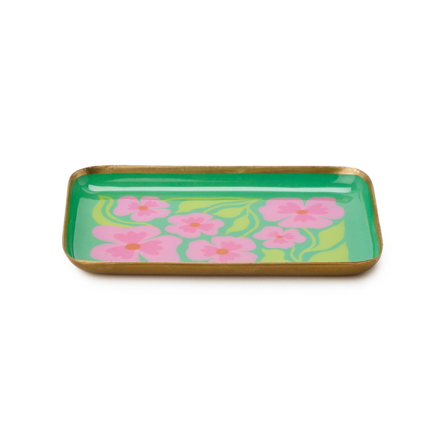 S/4 Petal Pop Metal Trinket / Desk Trays Incl 4 Designs