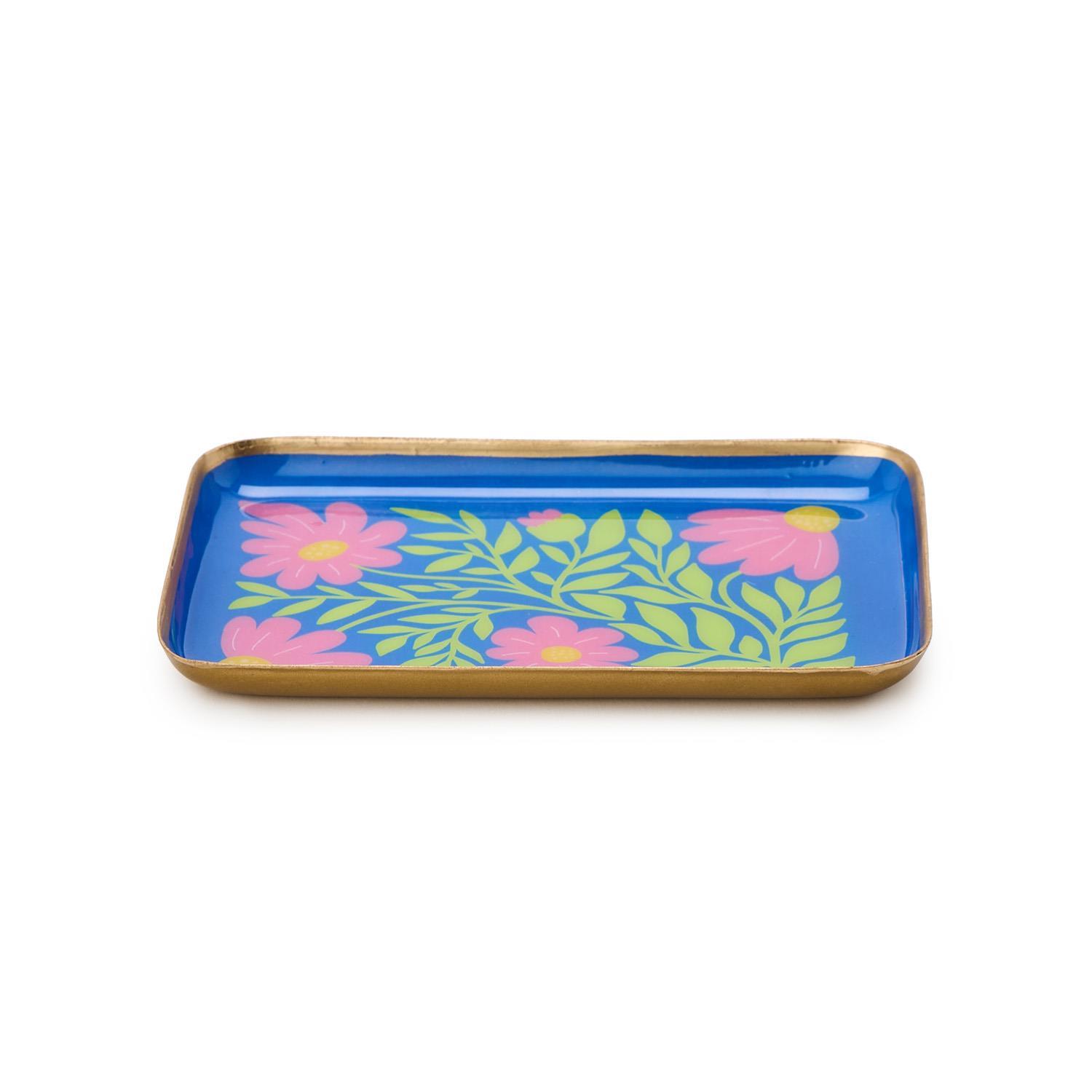 S/4 Petal Pop Metal Trinket / Desk Trays Incl 4 Designs