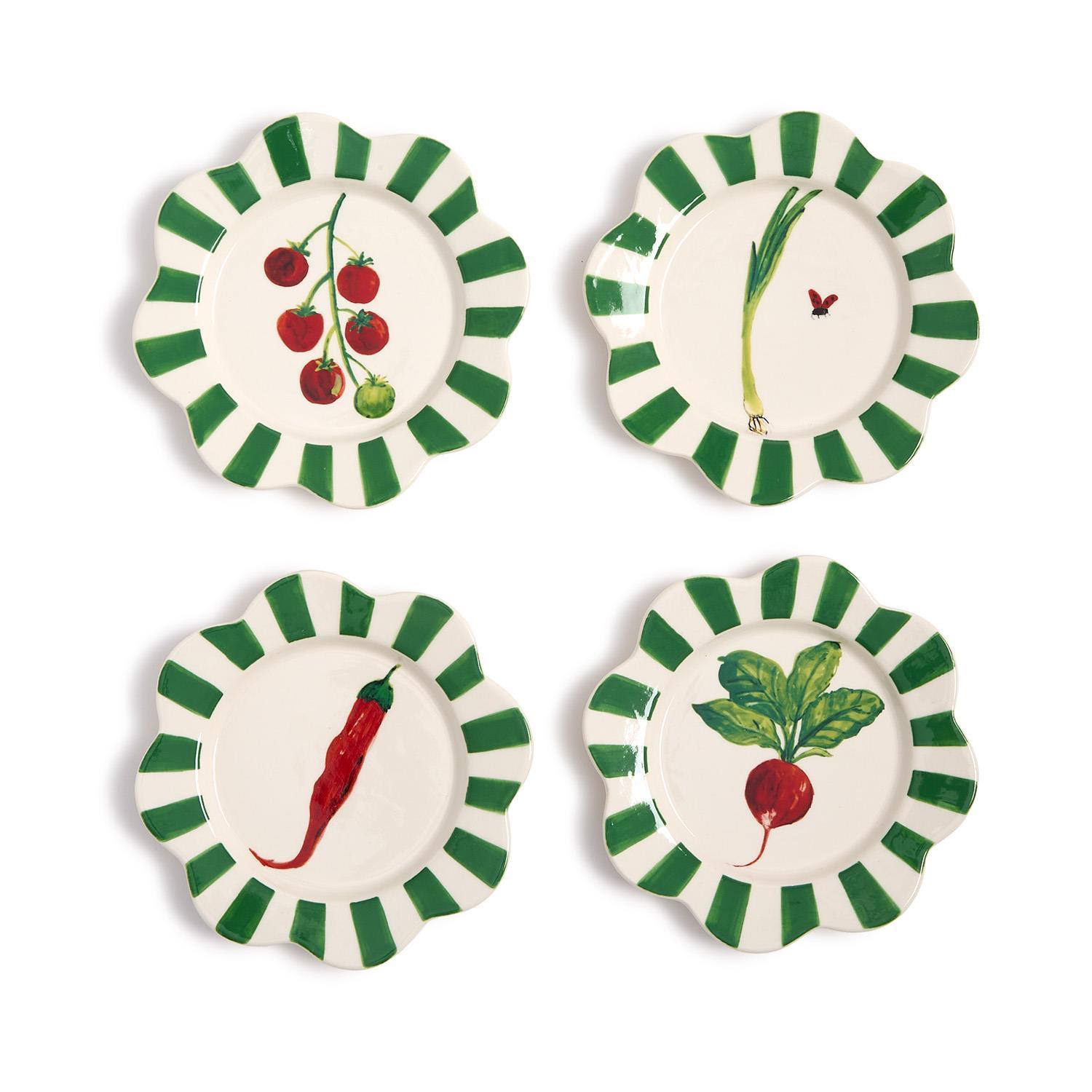 S/4 Vegetable Tidbit Plates
