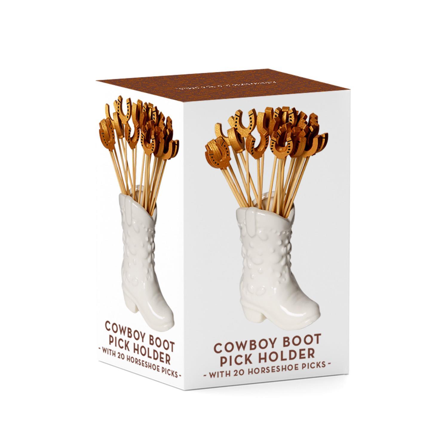 Western Cowboy Boot w/20 Horseshoe Picks in Gift Box